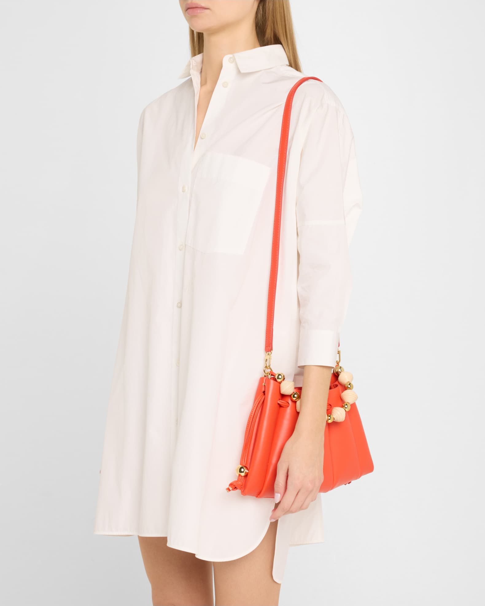Dafne Beaded Vegan Fabric Top-Handle Bag 1