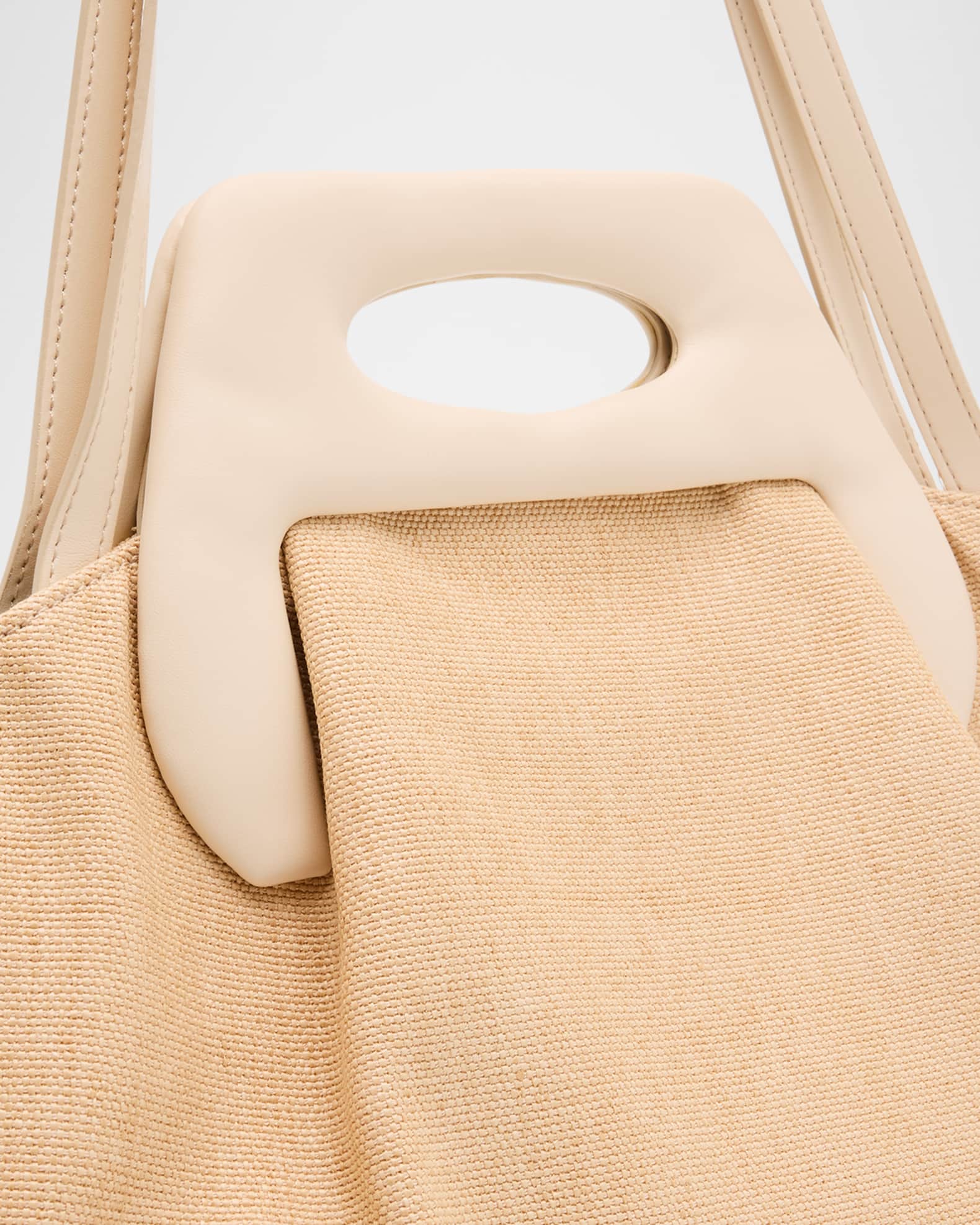 THEMOIRE Dhea Vegan Fabric Top-Handle Bag | Neiman Marcus