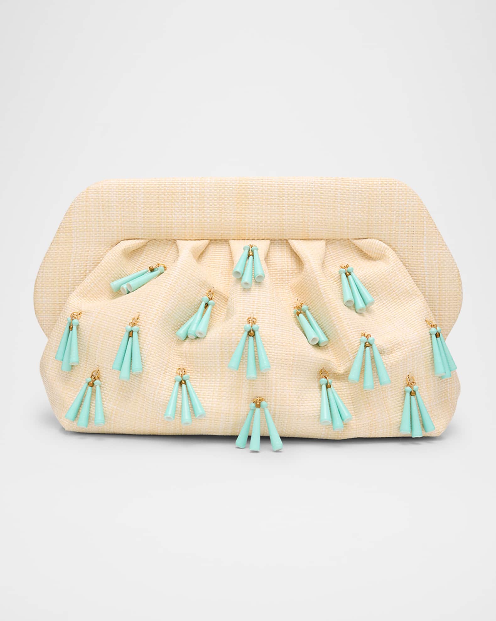 Emera Fringe Vegan Fabric Clutch Bag 0