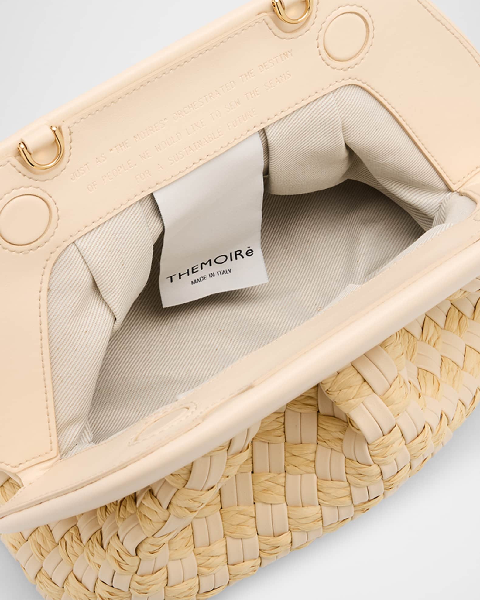 THEMOIRE Tia Woven Vegan Fabric Clutch Bag | Neiman Marcus