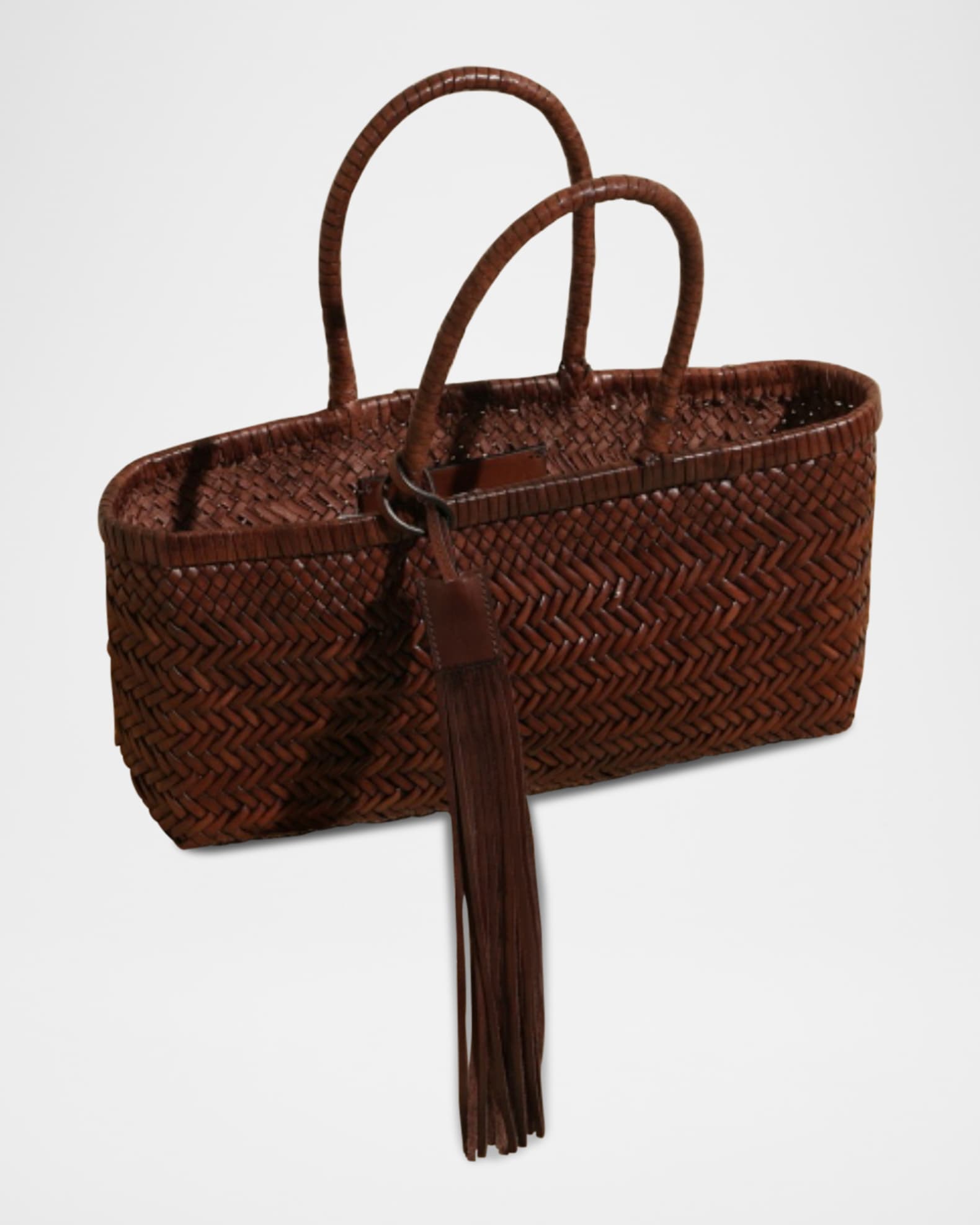 Knot Tassel Leather Tote Bag 1