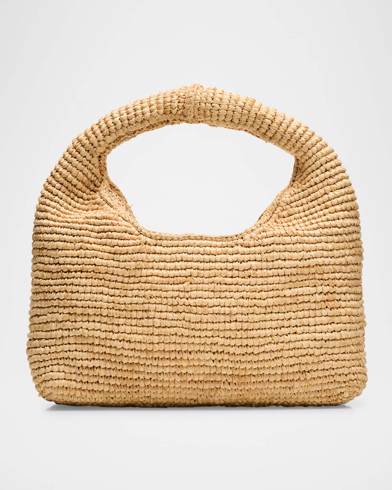 Half Moon Raffia Top-Handle Bag 0