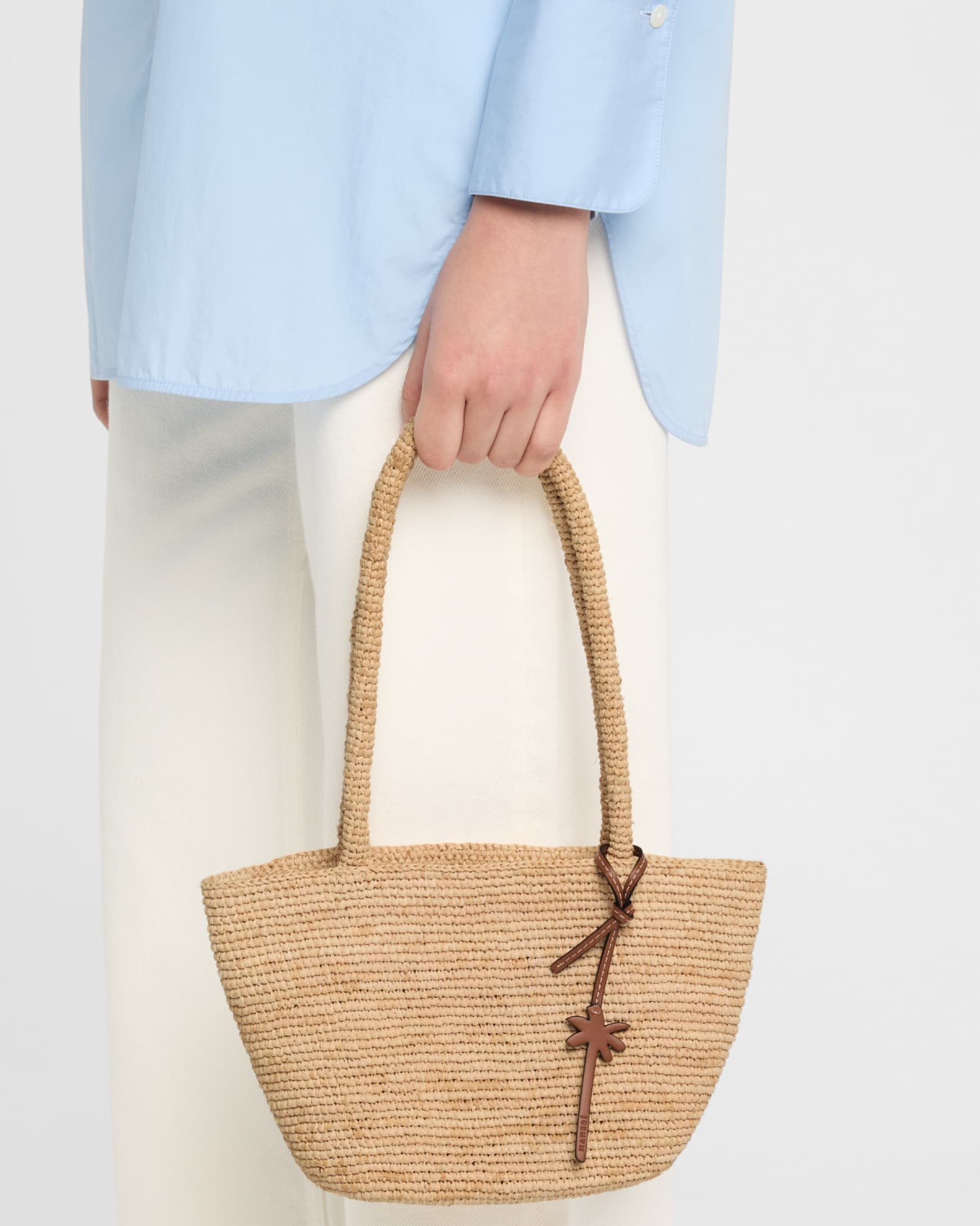 Medium Palm Tree Raffia Tote Bag 1