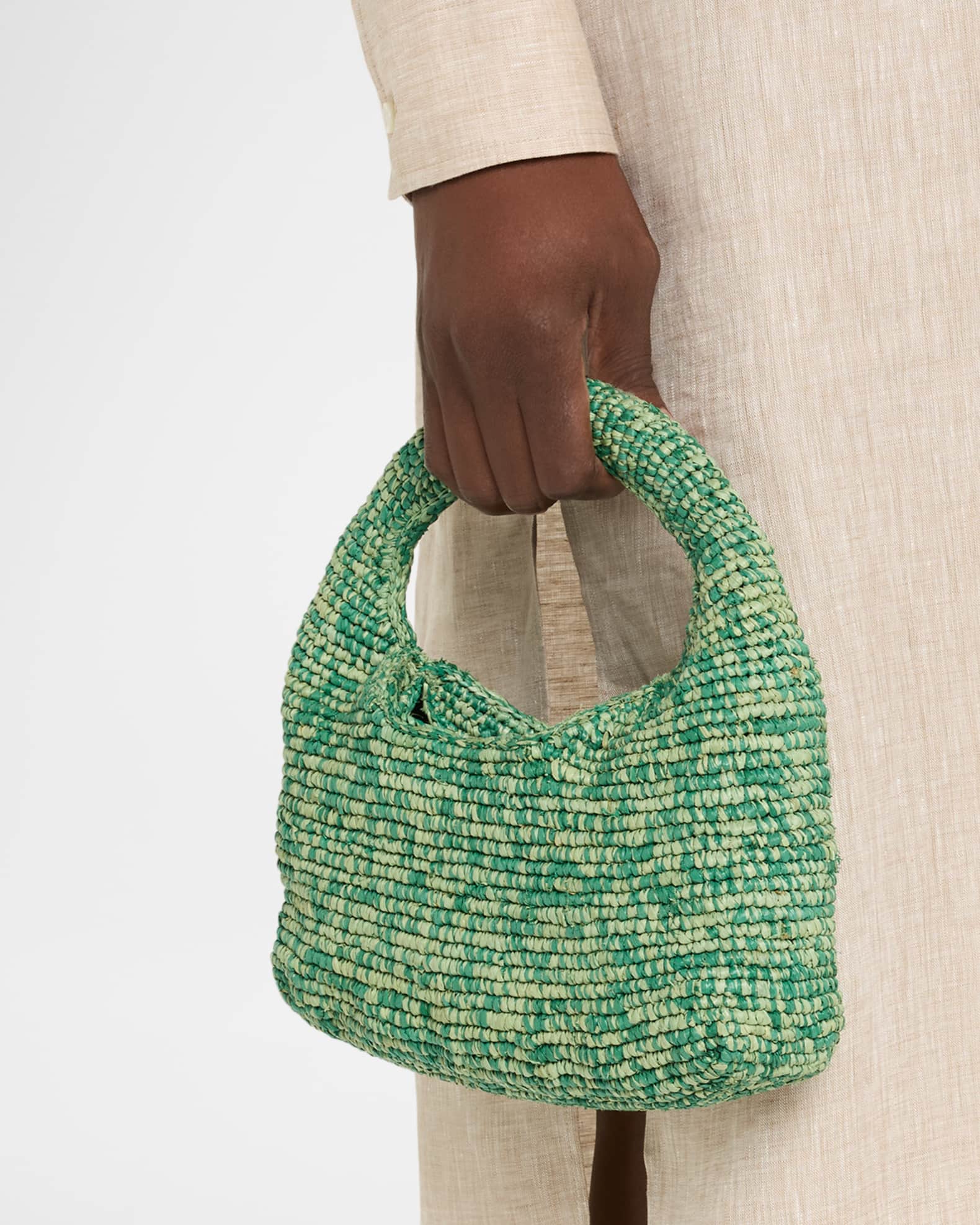 Halfmoon Raffia Top-Handle Bag 1
