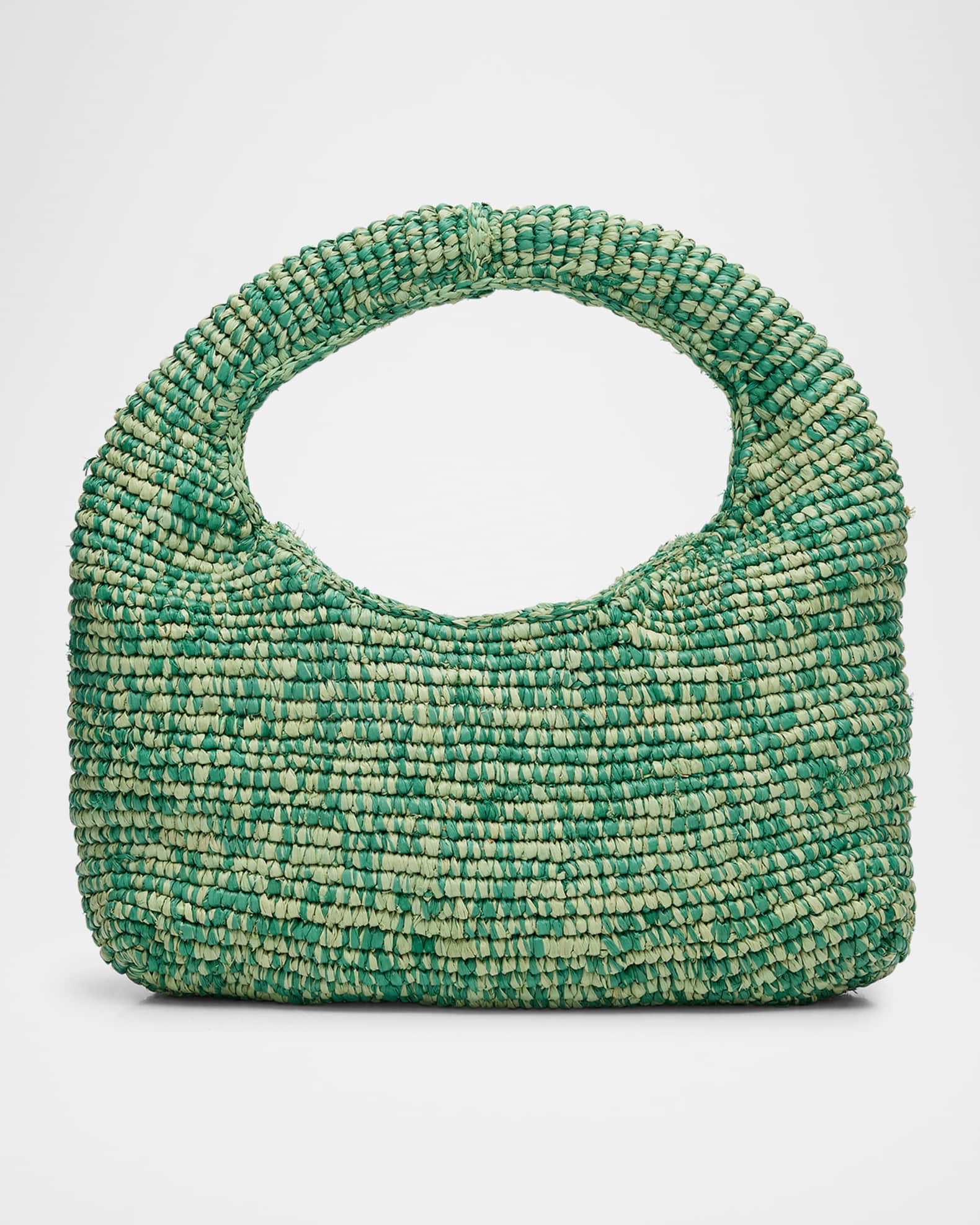 Halfmoon Raffia Top-Handle Bag 0