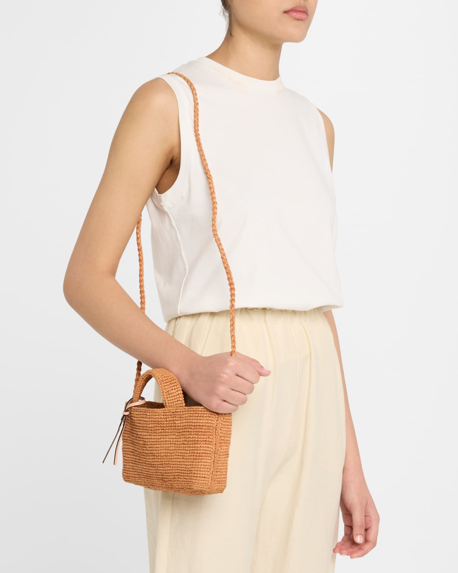 Sunset Mini Raffia Top-Handle Bag 1