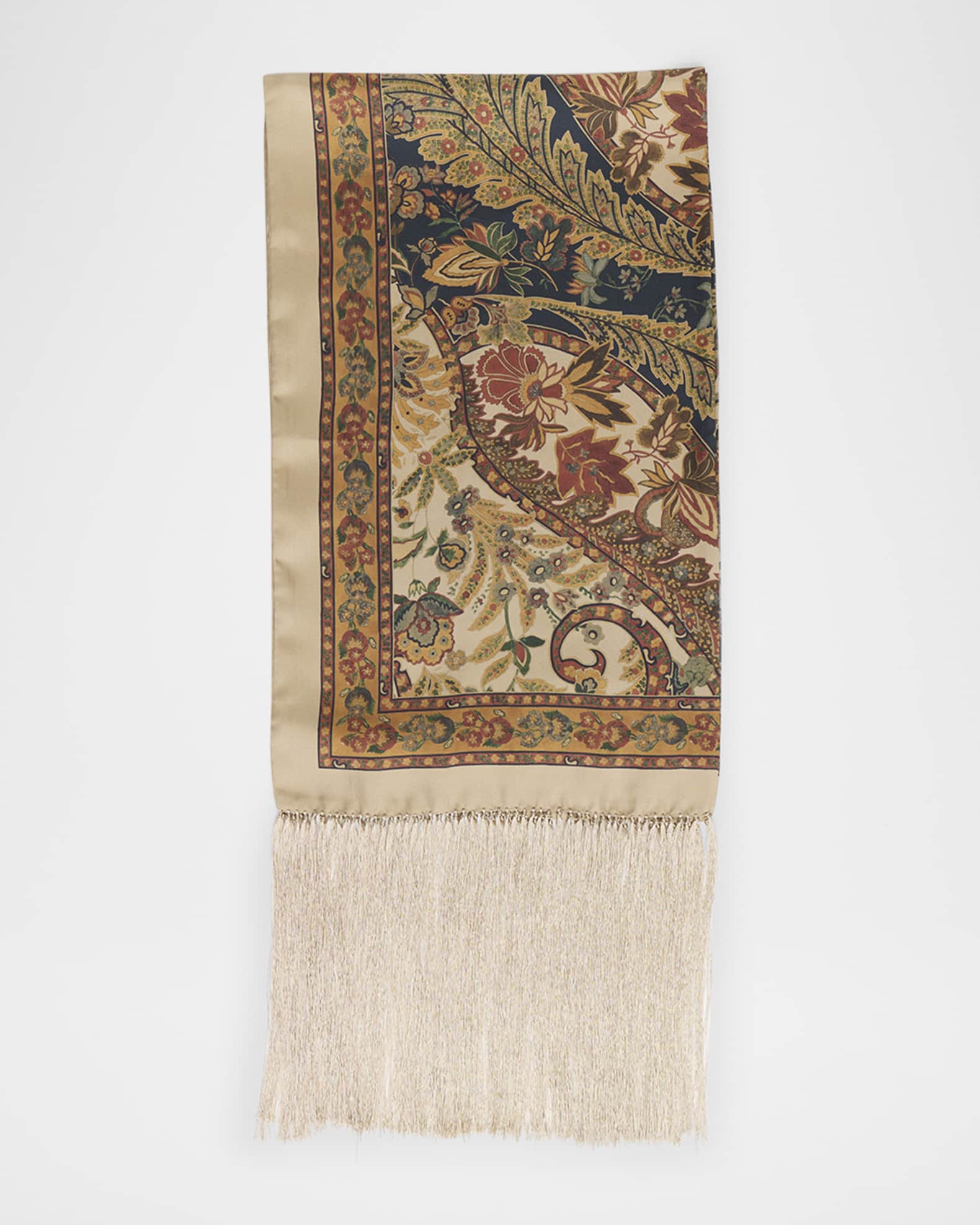 Paisley-Print Silk Scarf 0