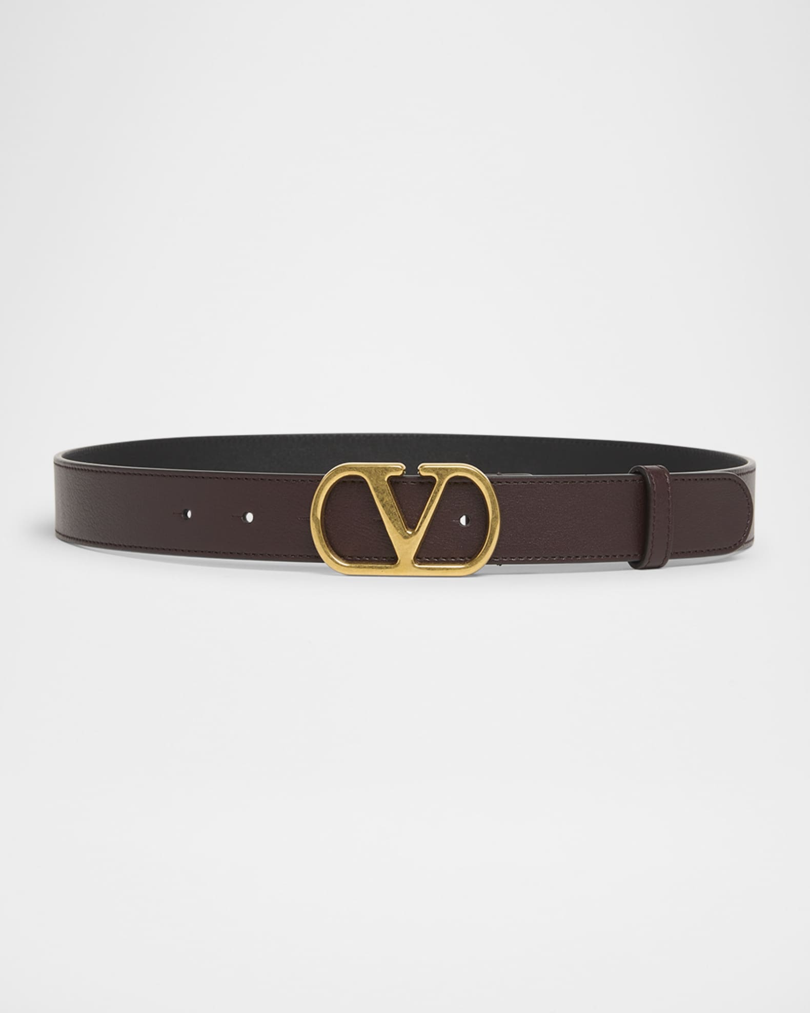 VLogo Shiny Calfskin Belt, 30mm 0