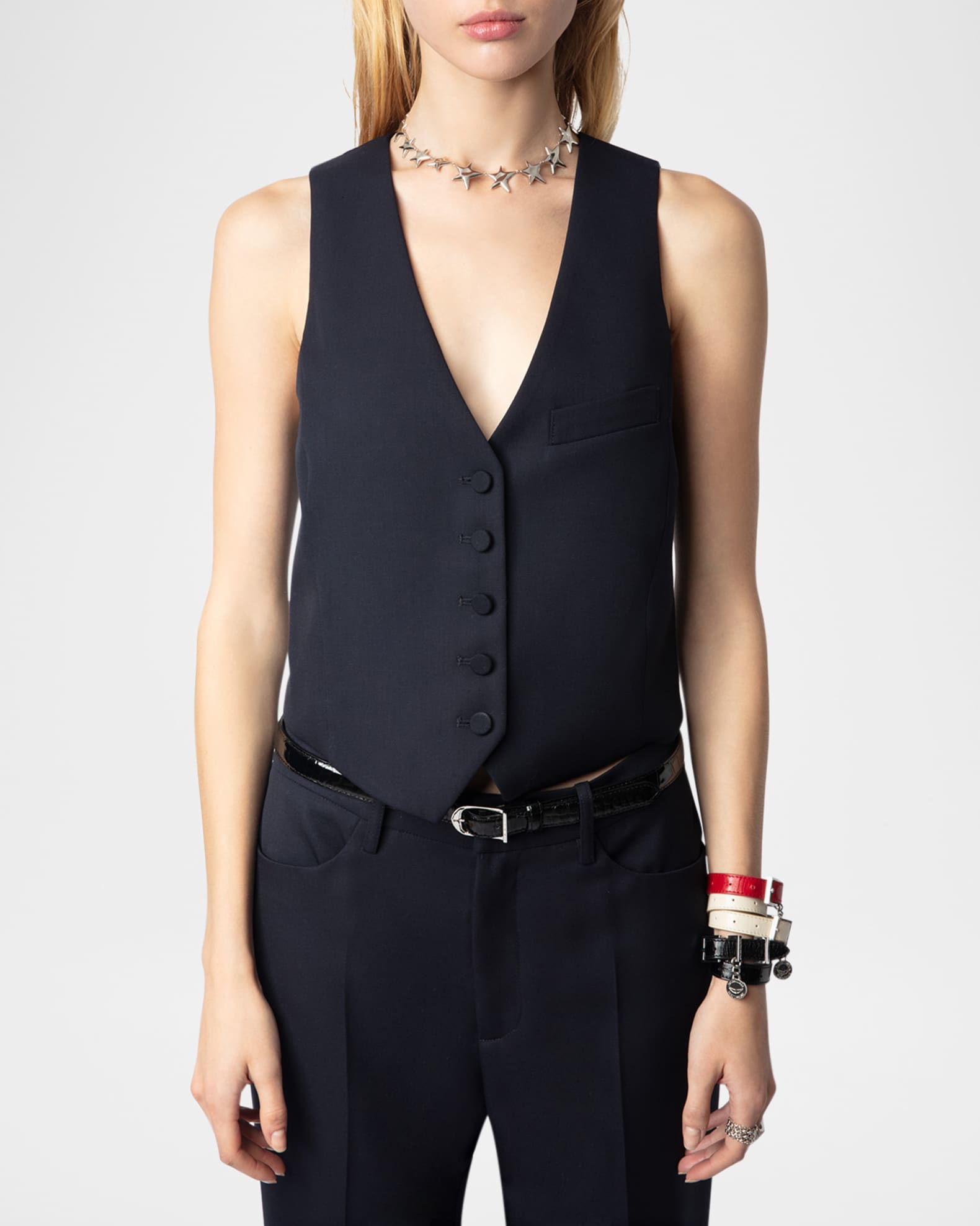 Emaux Tailored Virgin Wool Vest 1