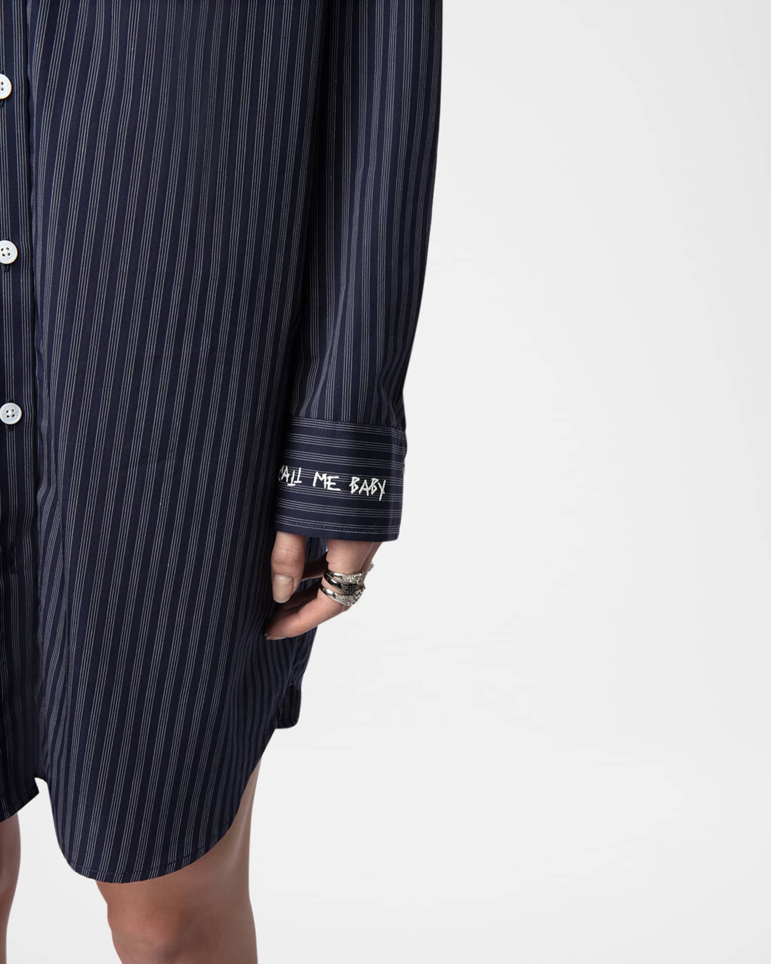 Zadig & Voltaire Morning Striped Mini Shirtdress | Neiman Marcus