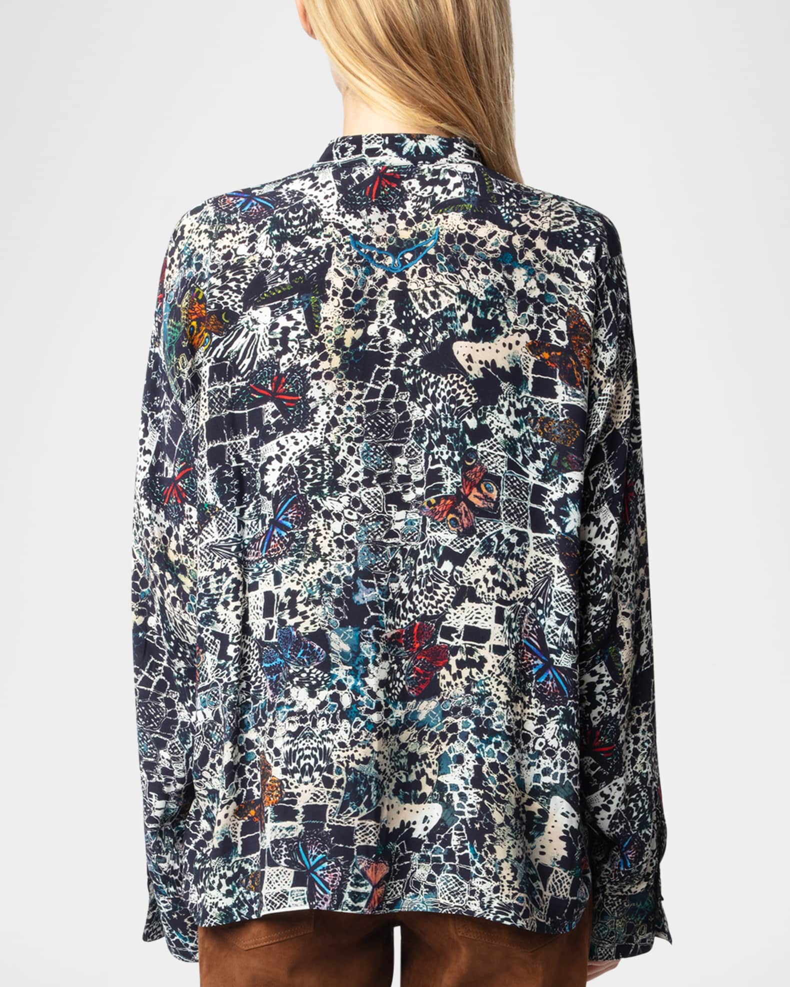 売れ筋商品|||ザディグ エ ヴォルテール シャツ レディース トップス TRUETT SOFT BUTTERFLIES - Button-down blouse - encre Zadig & Voltaire TRUETT SOFT BUTTERFLIES - Button-down
