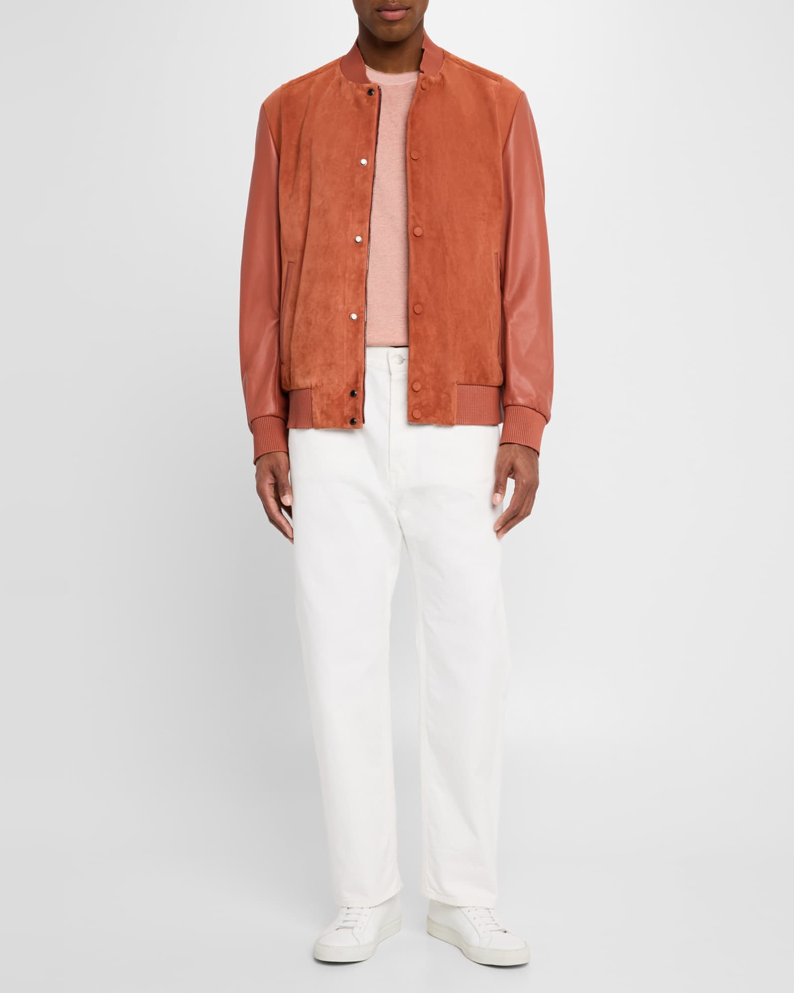 Men's Micks Suede and Leather Bomber Jacket 1