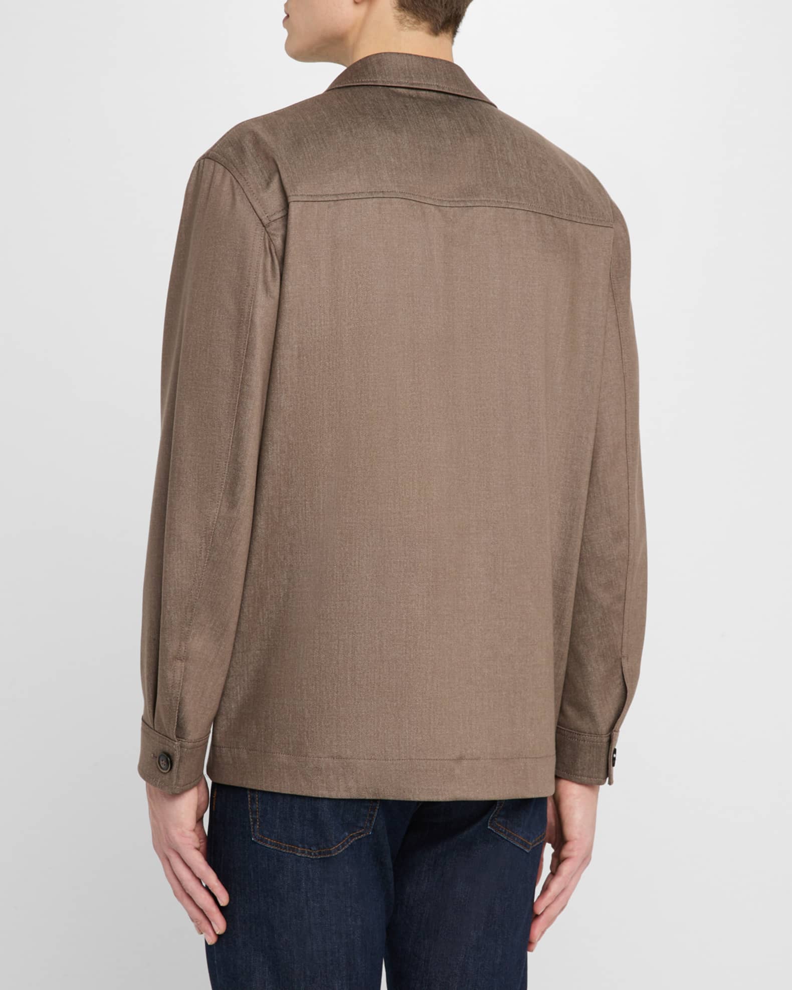 BOSS Camel Men's Corvin Wool Shirt Jacket | Neiman Marcus