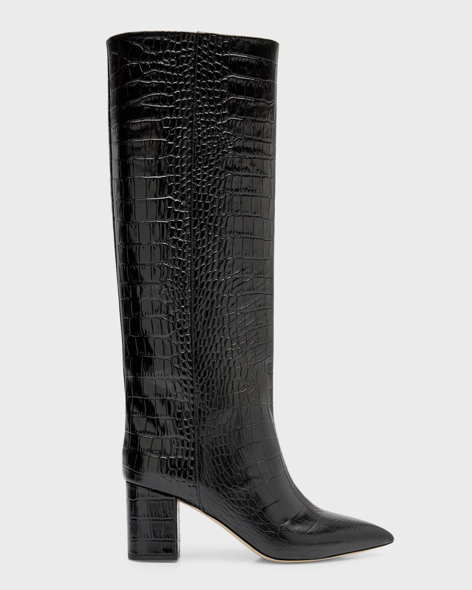 Paris Texas Anja Croco Block Heel Knee Boots Neiman Marcus