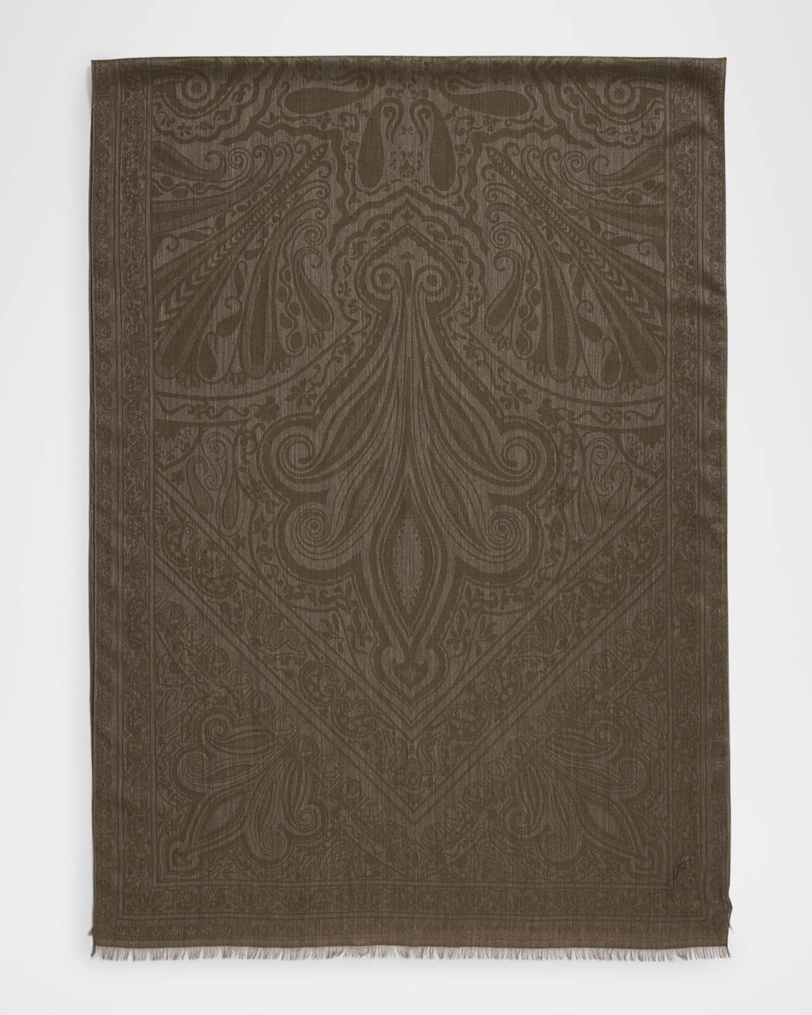 Sherazade Paisley-Print Cashmere Blend Scarf 0