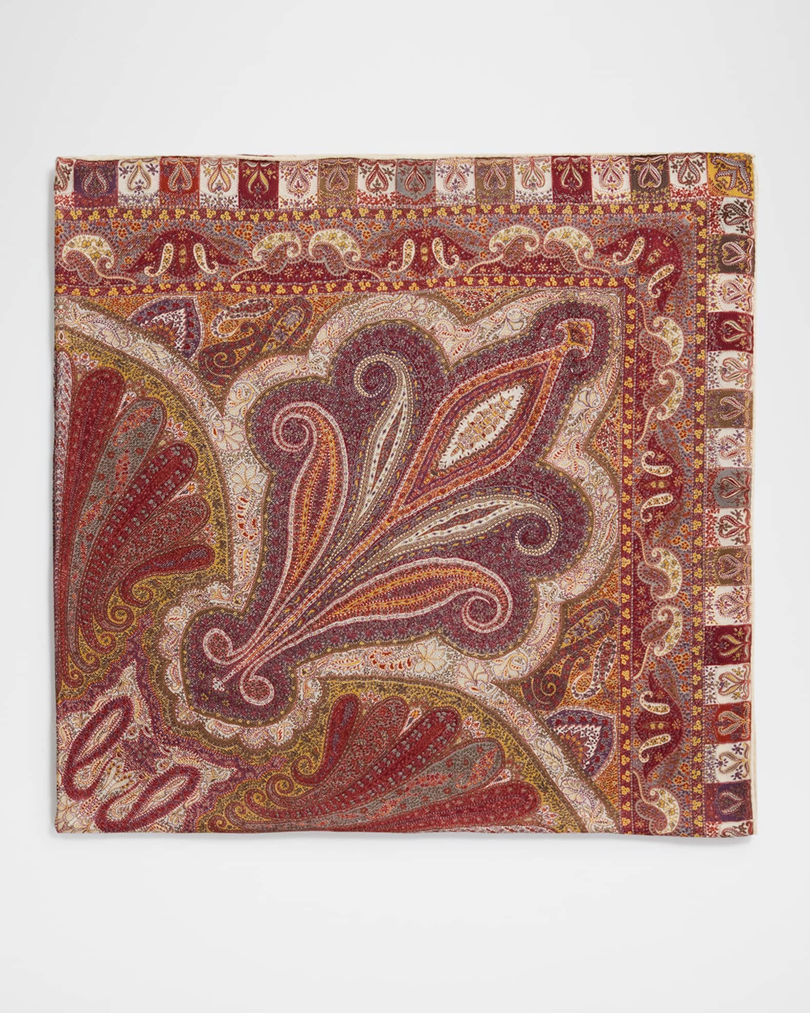 Sherazade Paisley Cashmere-Silk Scarf 0