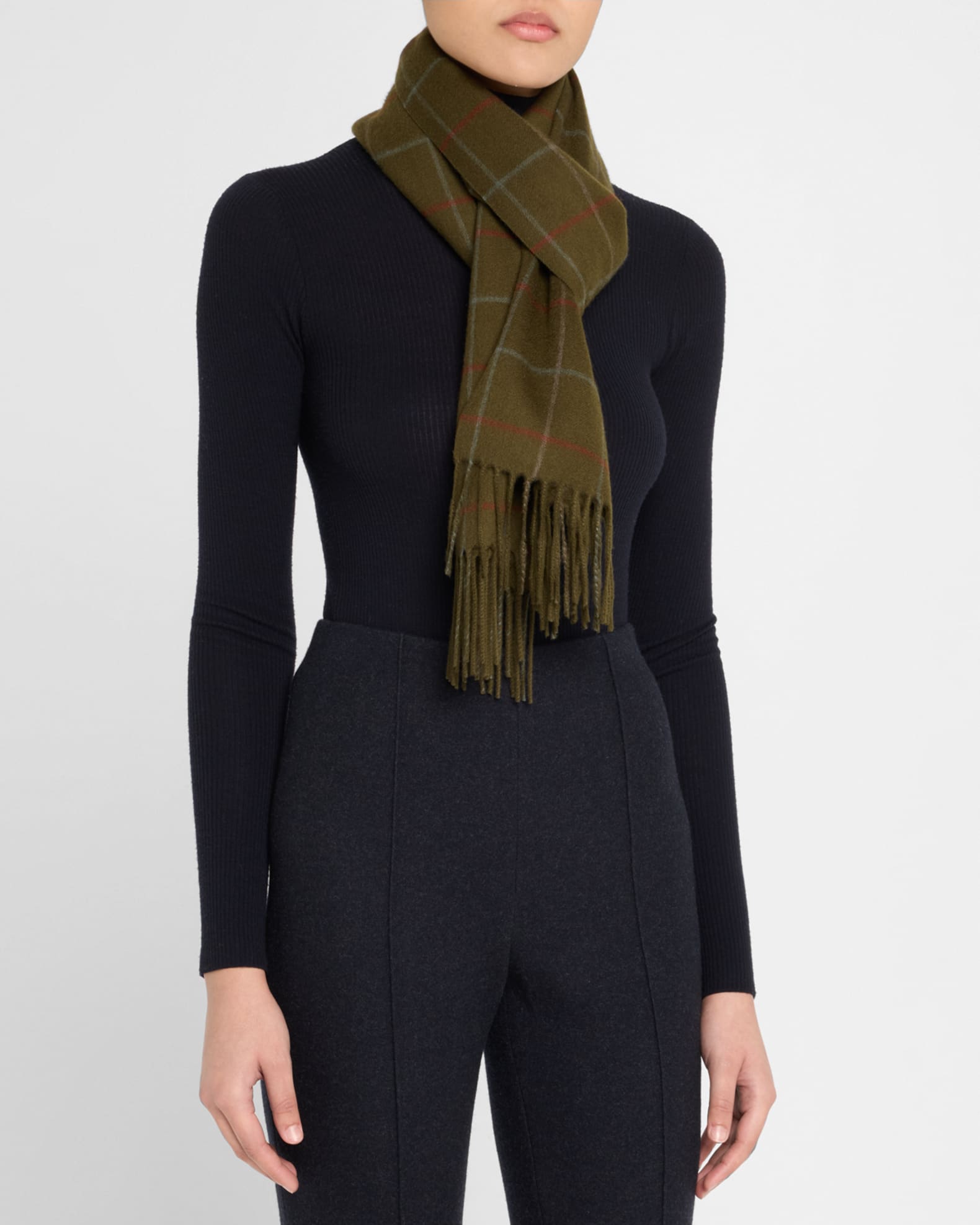 Loro Piana Belt Check-Print Cashmere Scarf Neiman Marcus