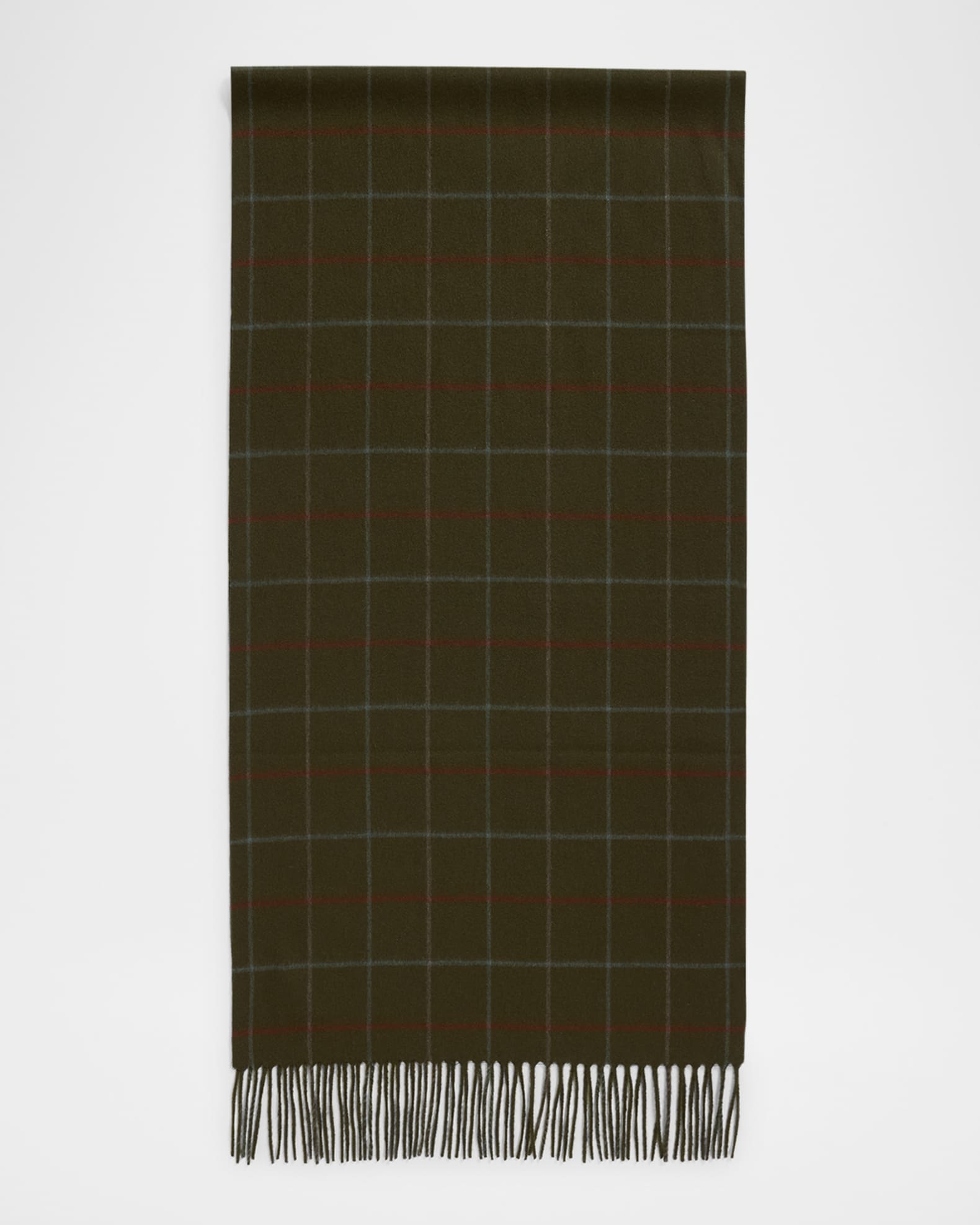 Belt Check-Print Cashmere Scarf 0