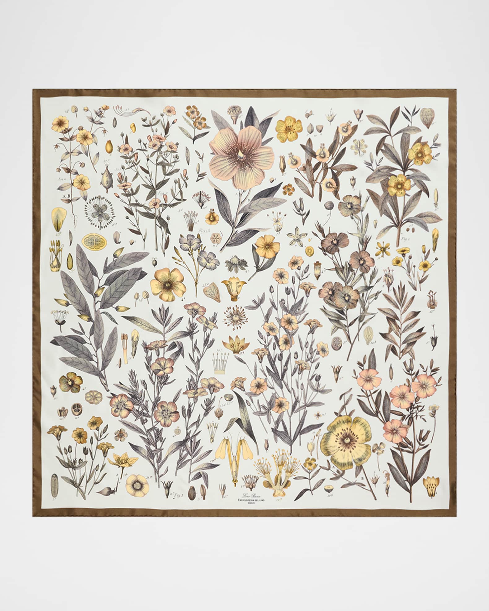 Flower-Print Silk Twill Scarf 0