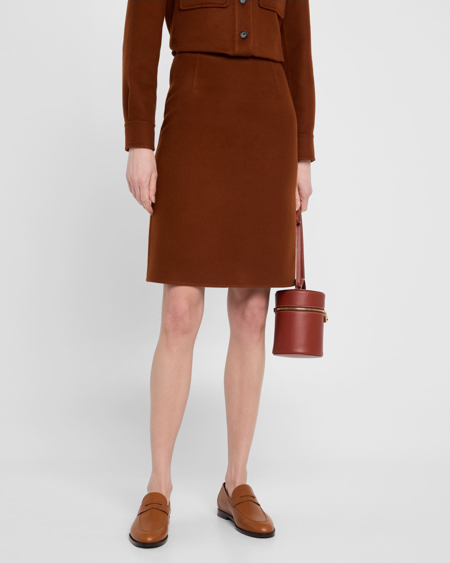 【関税&送料込】Loro Piana Vivian Cashmere Skirt Brown Vivian cashmere-blend mini skirt | LORO PIANA | NET-A