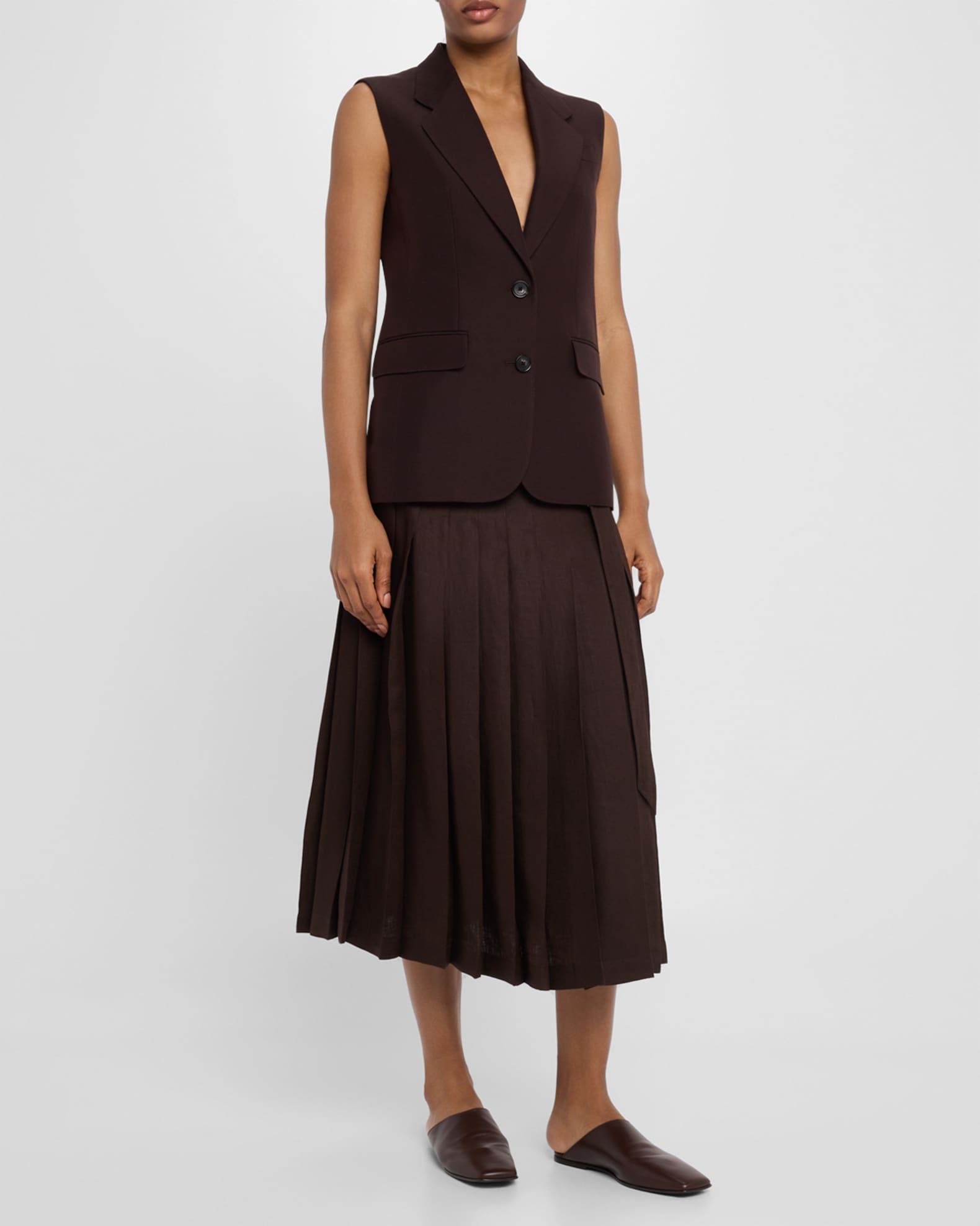 Cedric Textured Tussah Single-Breasted Vest 1