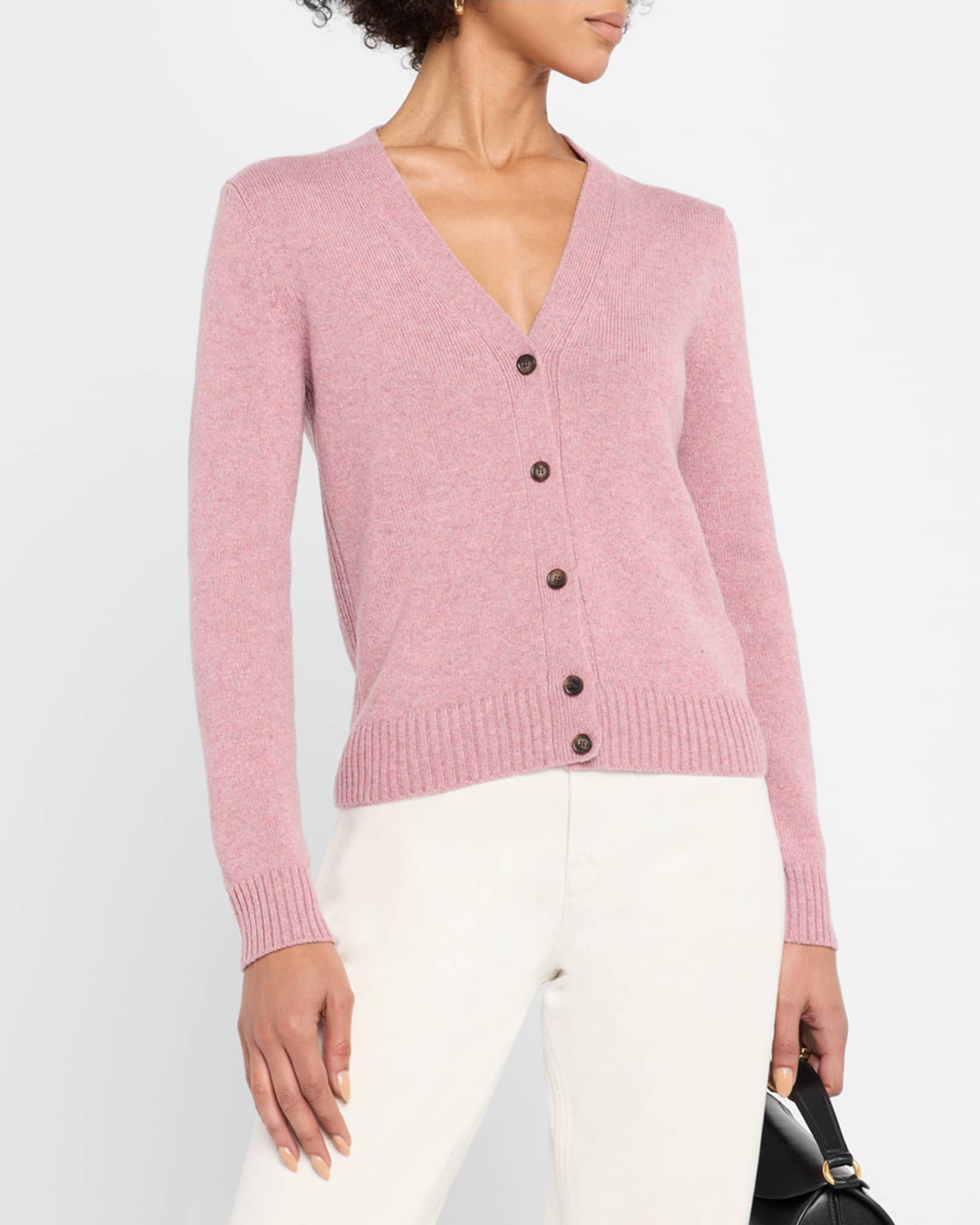 Loro Piana ピンク Vネックニットセーター Loro Piana Parksville Baby Cashmere V-Neck Cardigan | Neiman Marcus