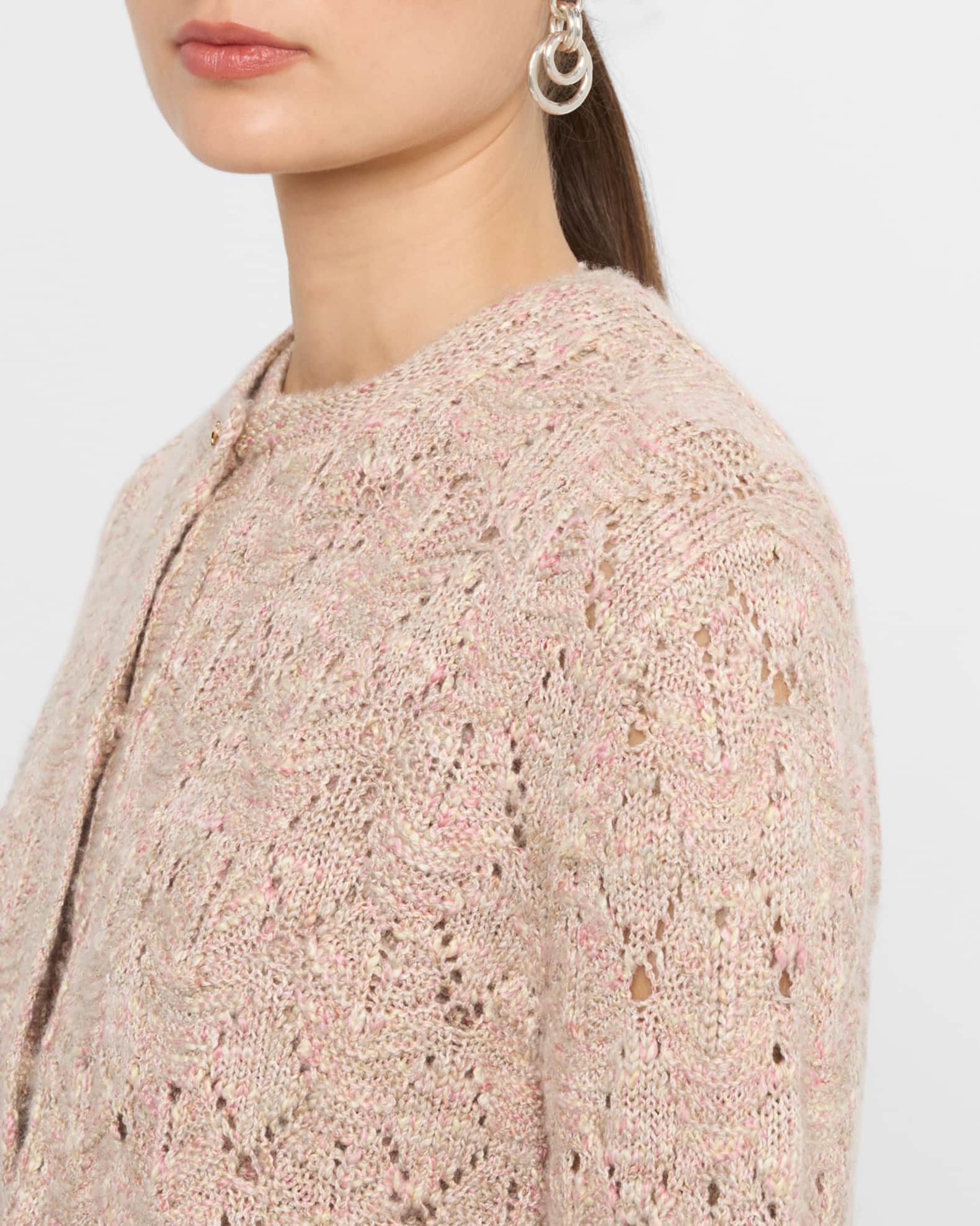 Loro Piana Verbania Linen, Silk, and Cashmere Cardigan Sweater