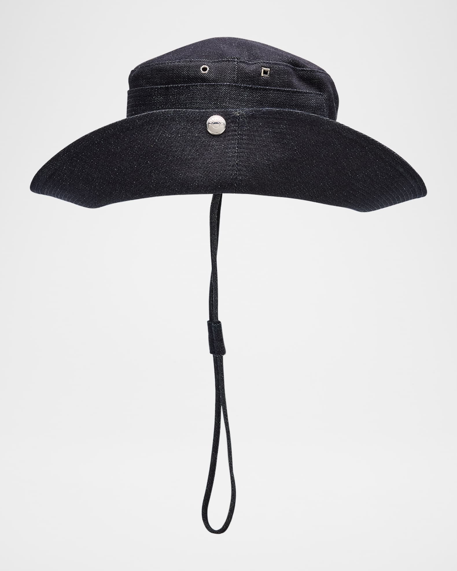 Jacquemus The de-Nimes Logo Cotton Denim Bucket Hat | Neiman Marcus