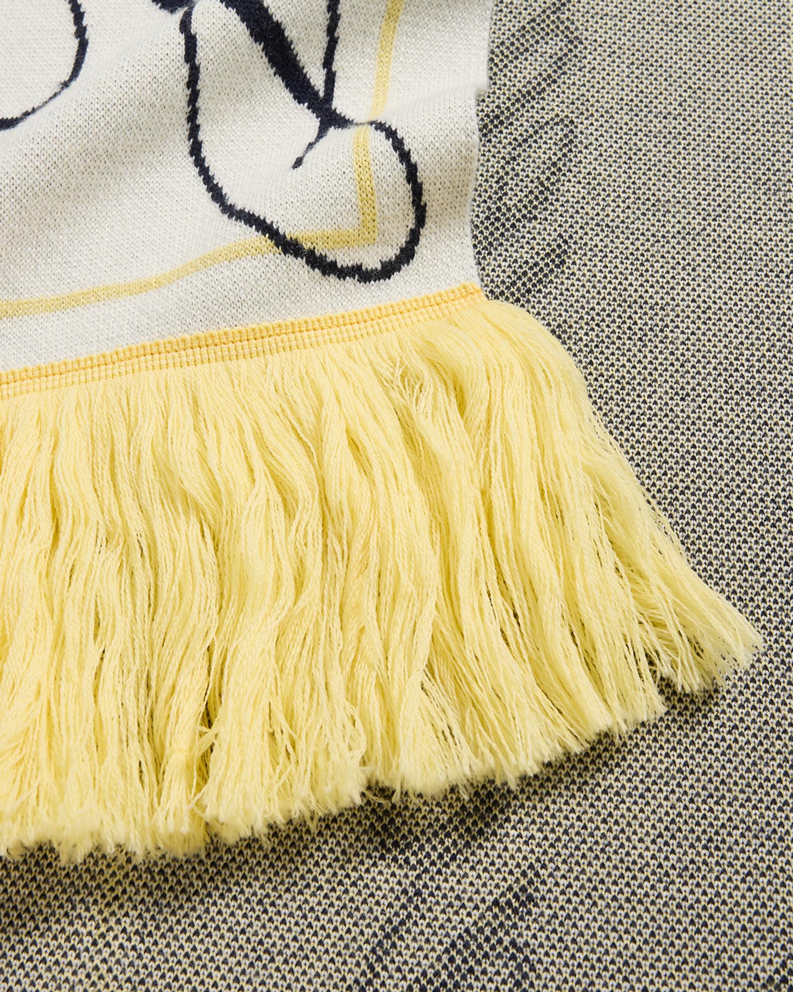 Jacquemus Jacquard Logo Fringed Wool Scarf | Neiman Marcus