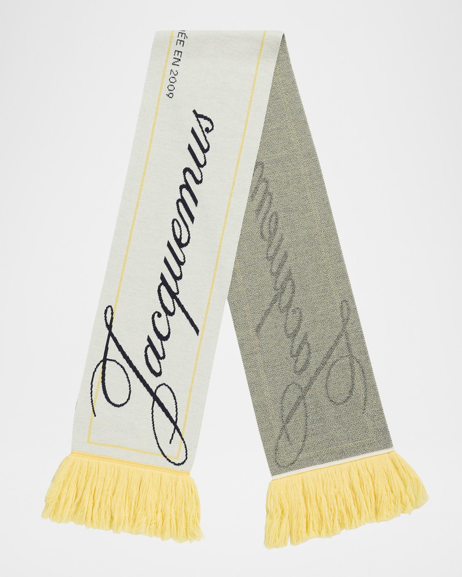 JACQUEMUS ロゴマフラー Jacquemus Jacquard Logo Fringed Wool Scarf | Neiman Marcus