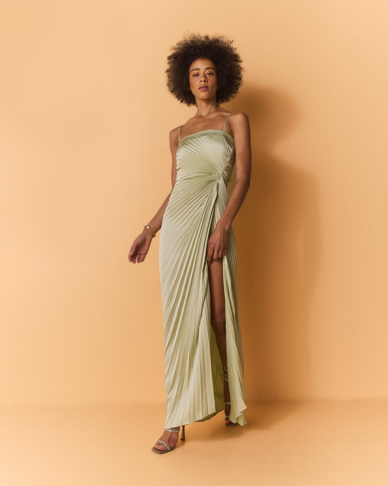 Layla Pleated Strapless Gown