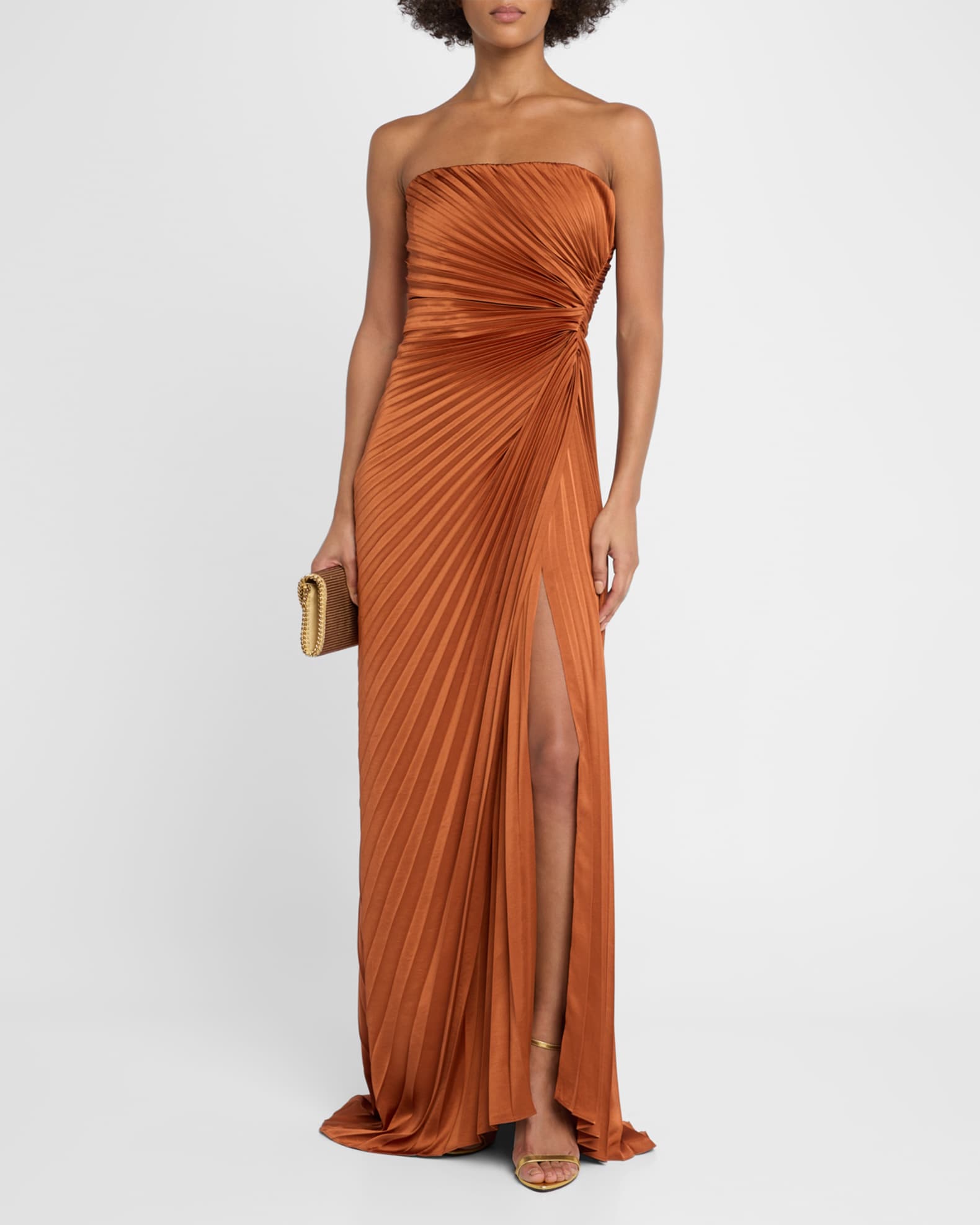 Layla Pleated Strapless Gown 1