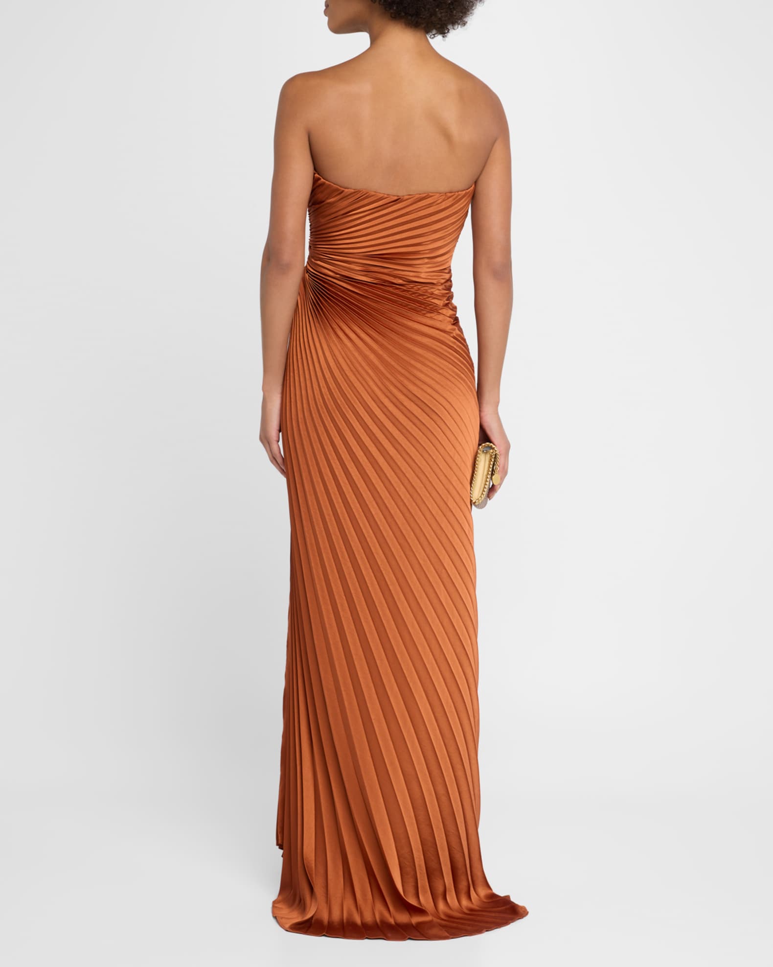 Layla Pleated Strapless Gown
