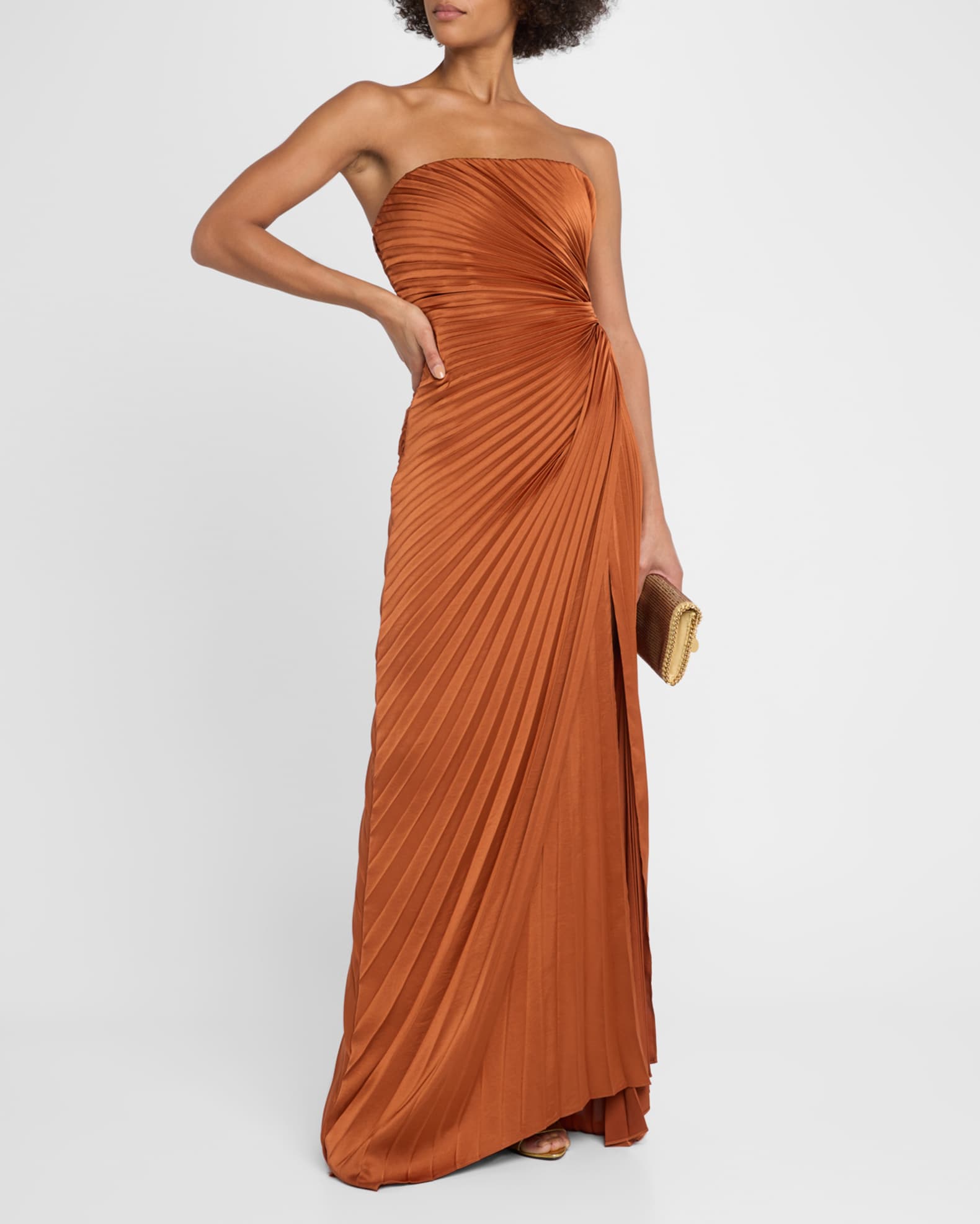 Layla Pleated Strapless Gown