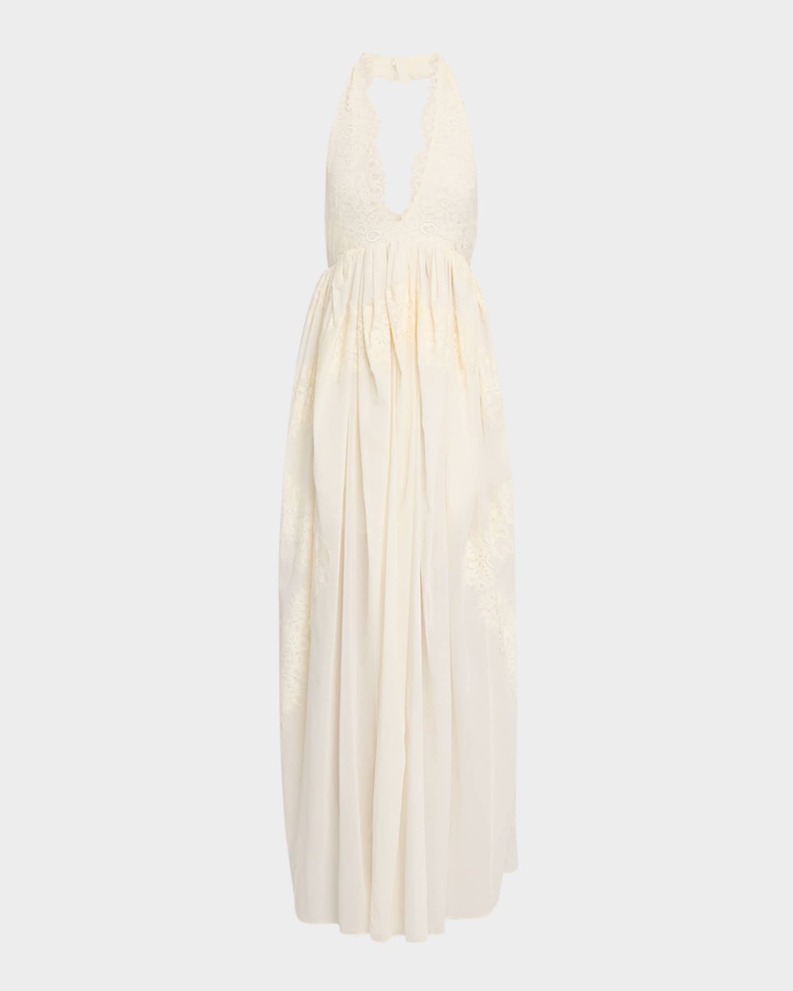 Cambrie Lace Halter Maxi Dress