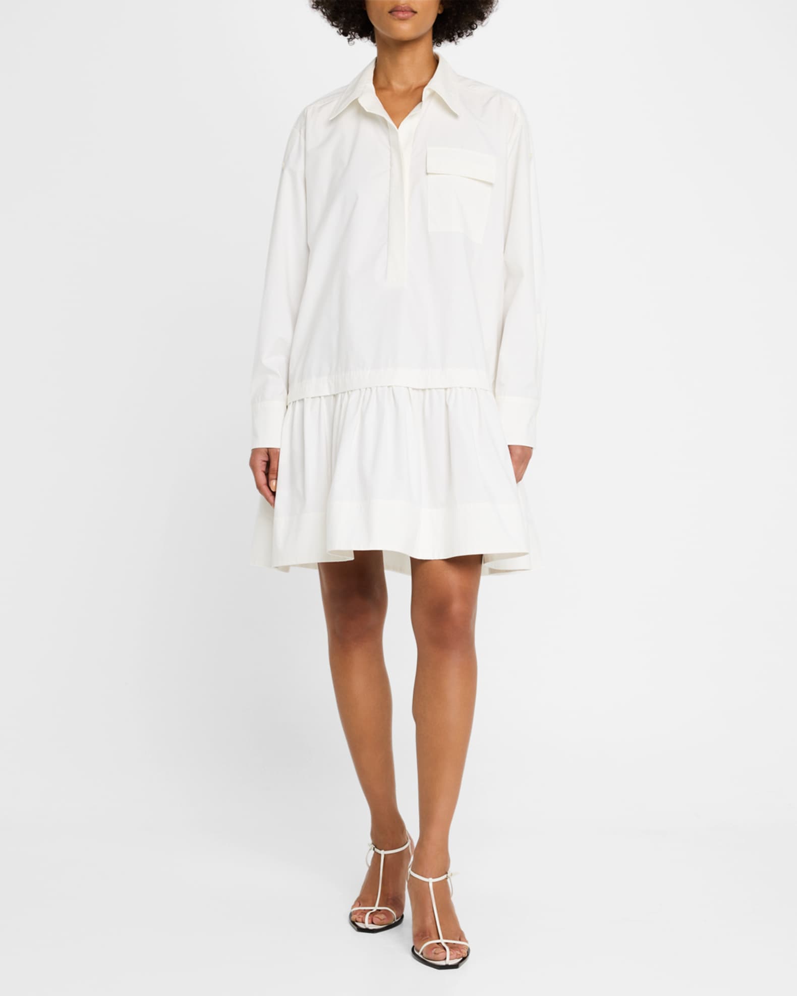 Brooke Long-Sleeve Drop-Waist Mini Dress 1