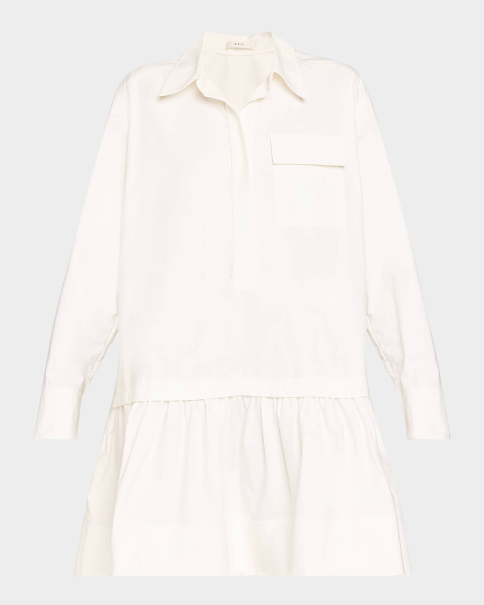 Brooke Long-Sleeve Drop-Waist Mini Dress 0