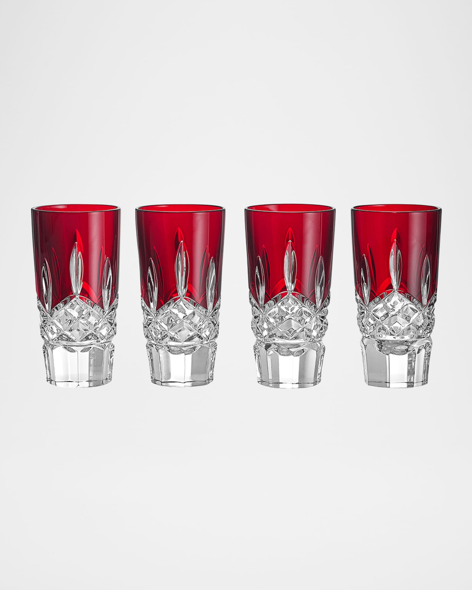 Lismore Red 1.5 oz. Shot Glasses, Set of 4 0