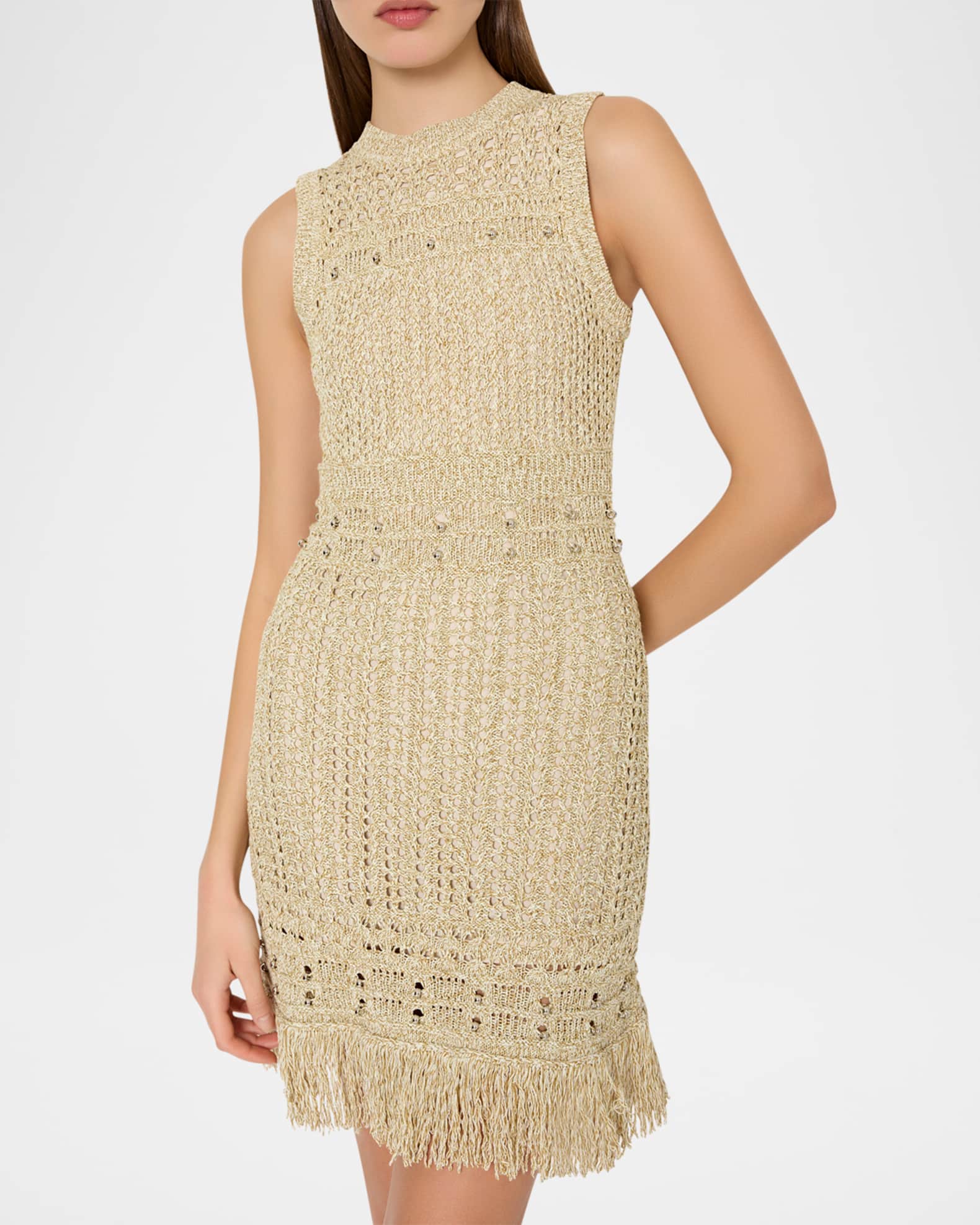 knee length high neck dress Bella Vista Cowl Neckline Thick Strap Knee Length Dress White main image 1