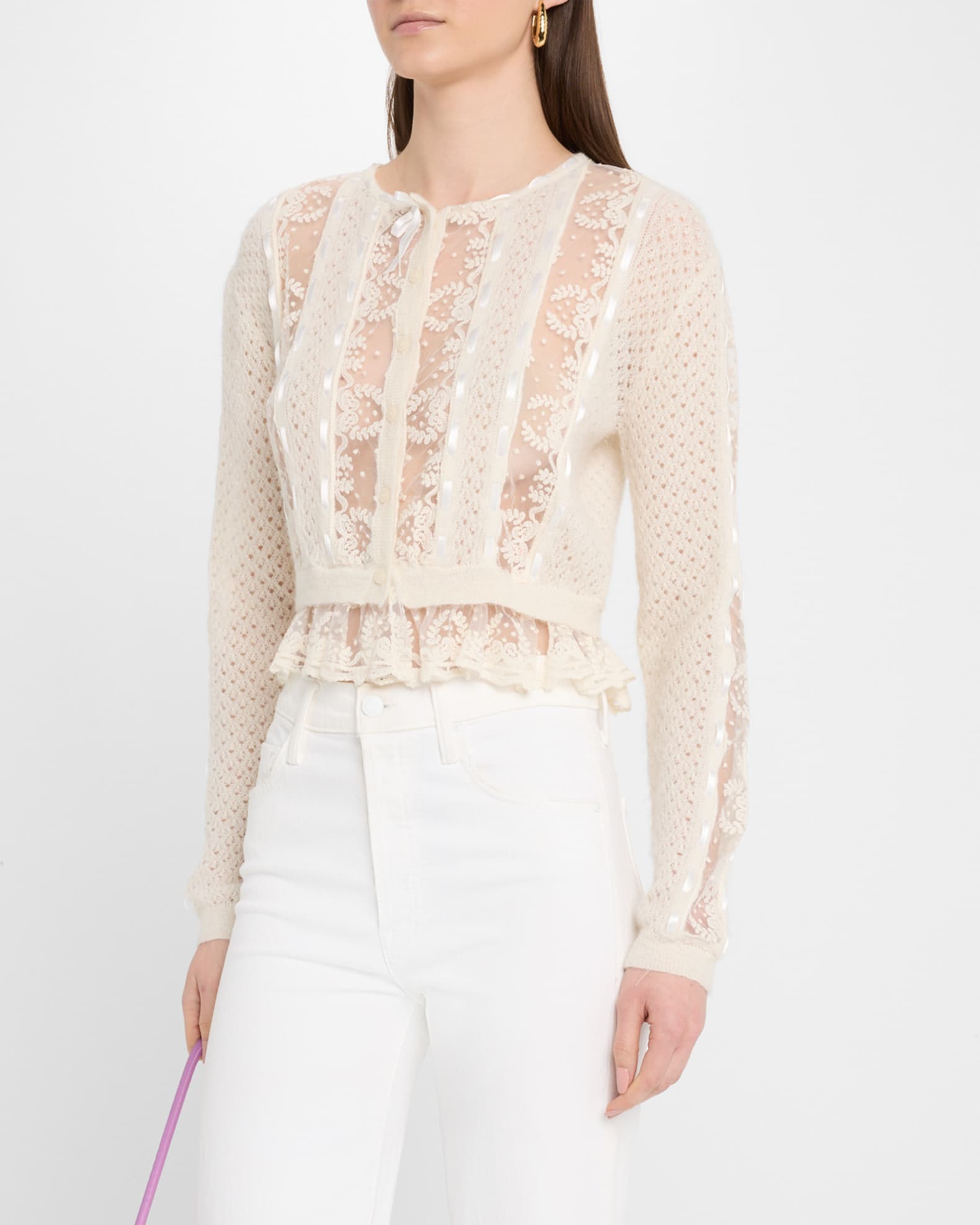 トップス andmary Lacey ribbon cardigan ivory andmary Lacey ribbon cardigan ivory - メルカリ