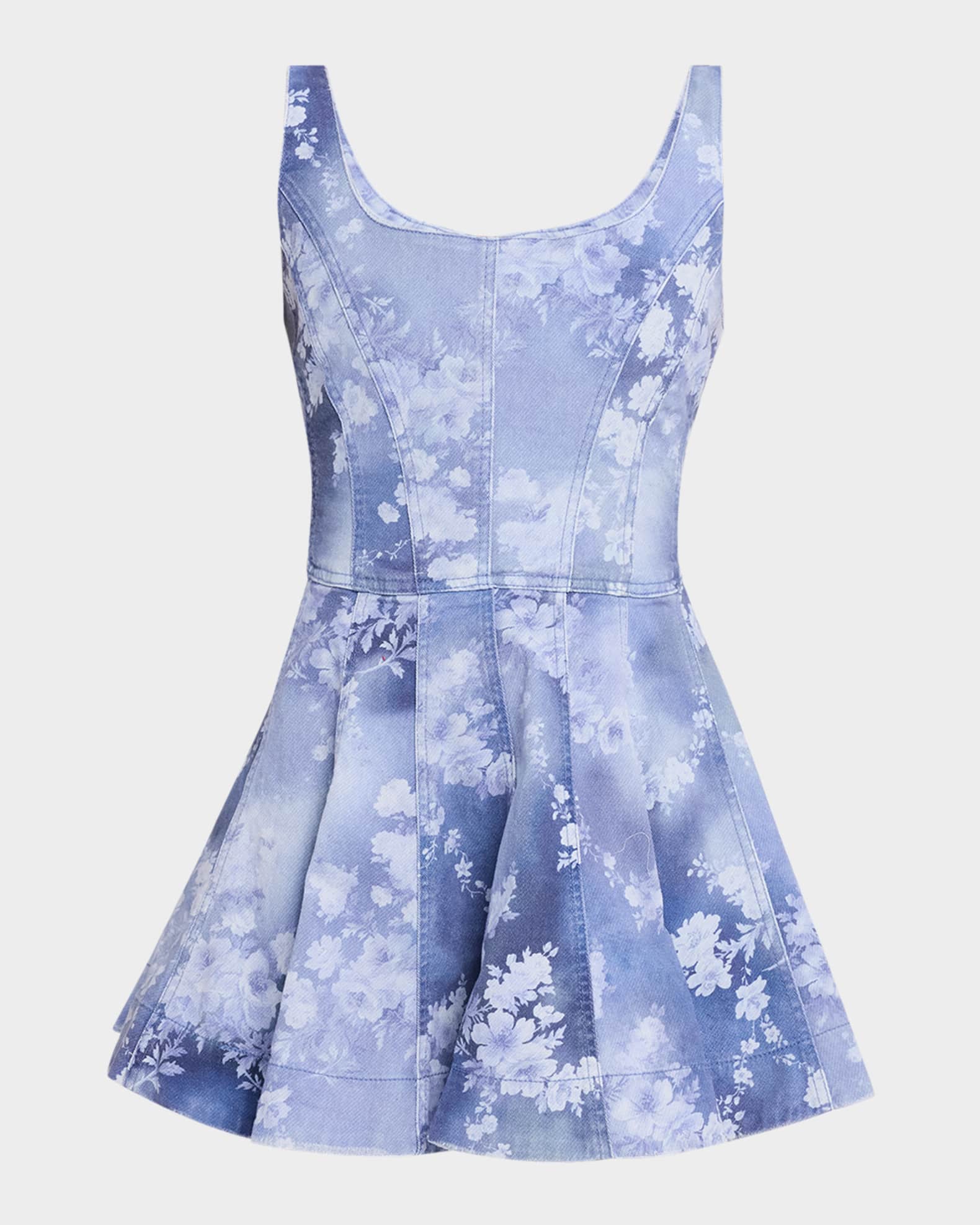 Piero Floral Denim Mini Dress 0