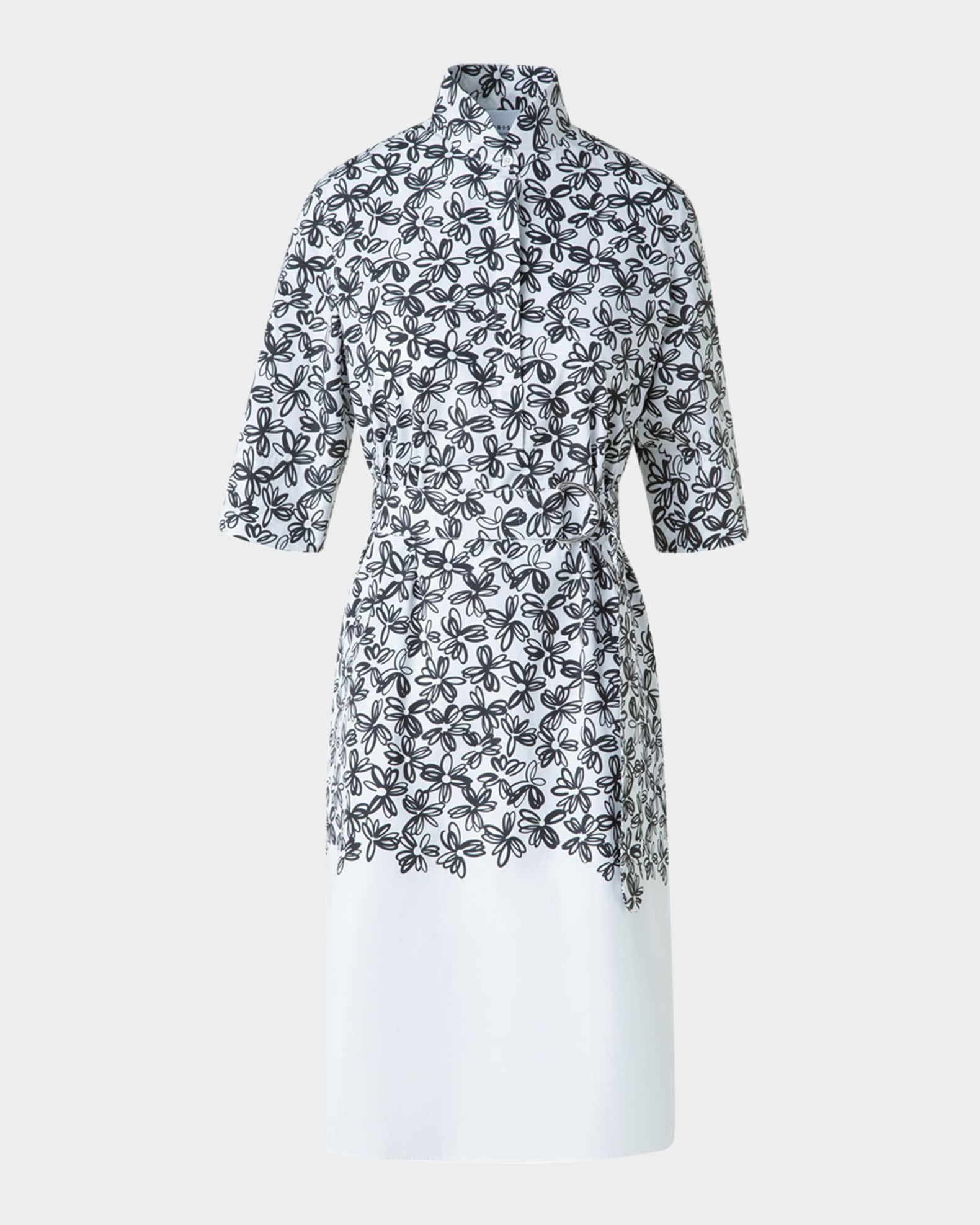 Daisy-Print Cotton Poplin Belted Shirtdress 0
