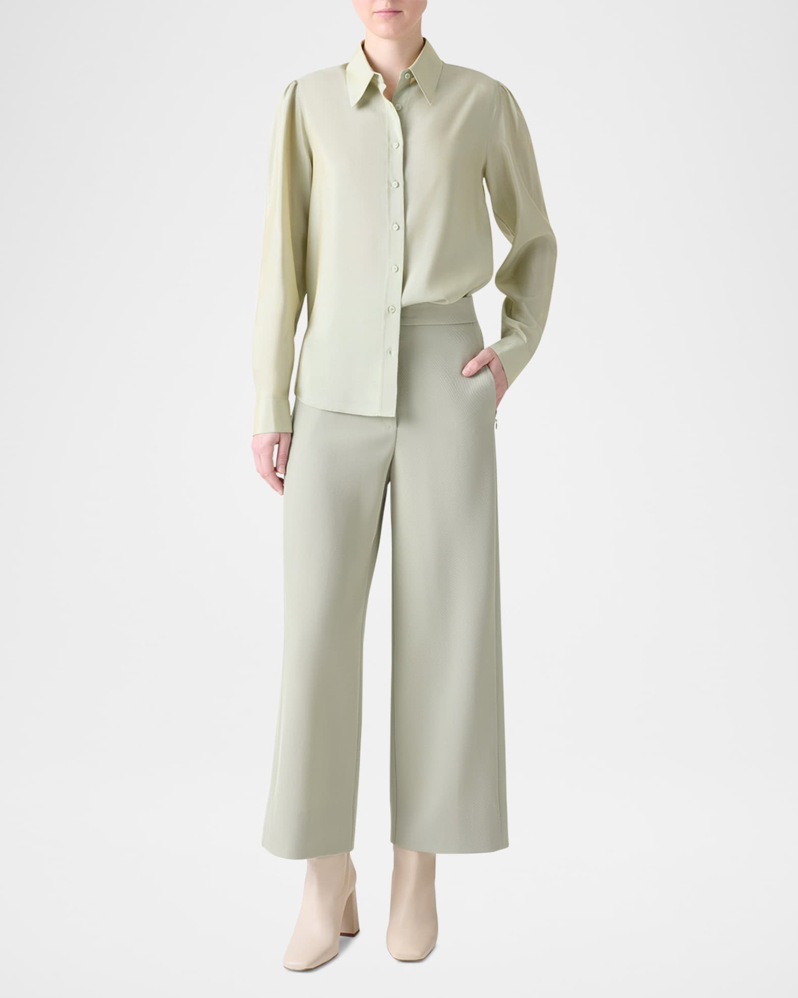 Silk-Blend Batiste Button-Down Shirt 1