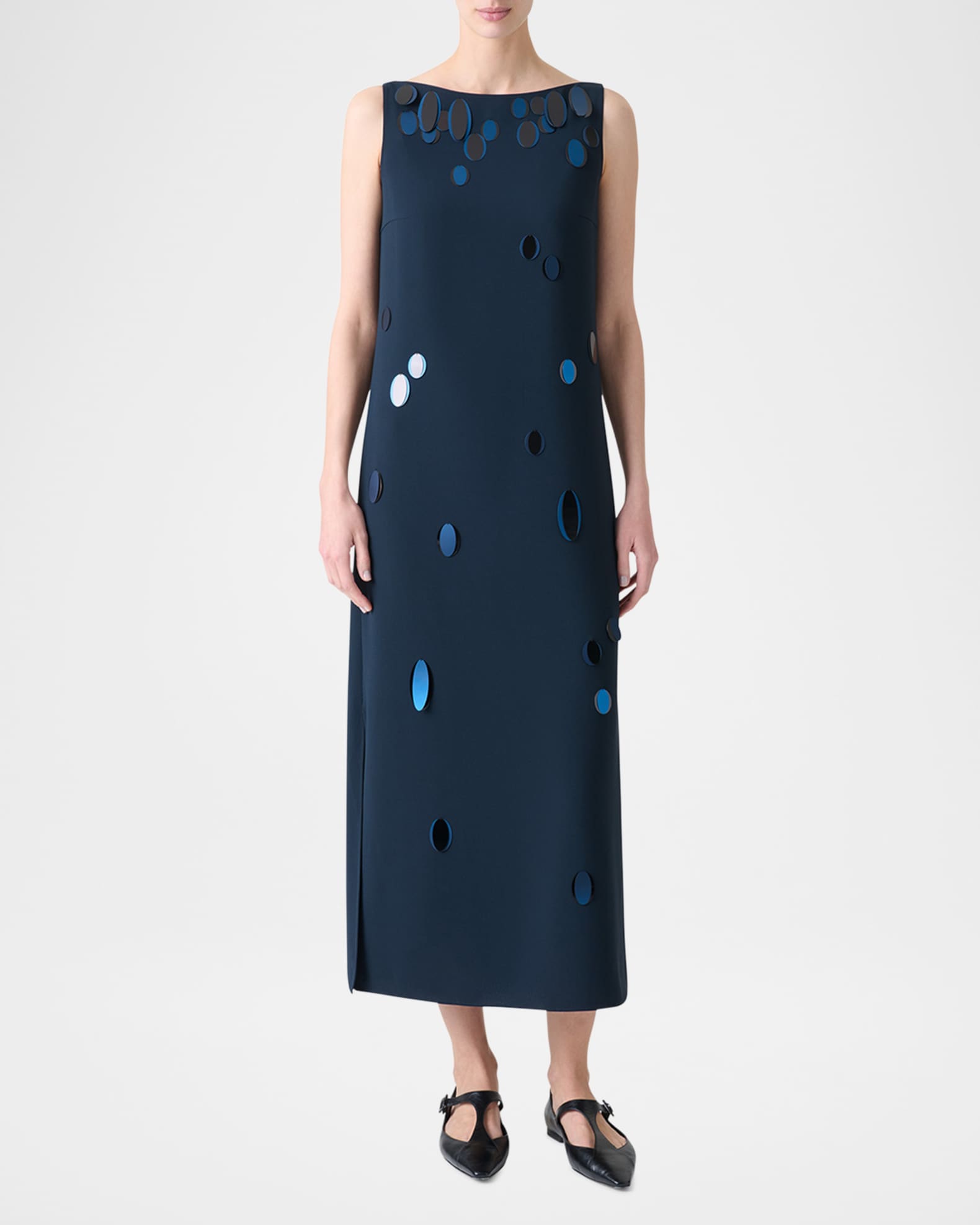 Sequin Dot Heavy Crepe Midi Dress 1