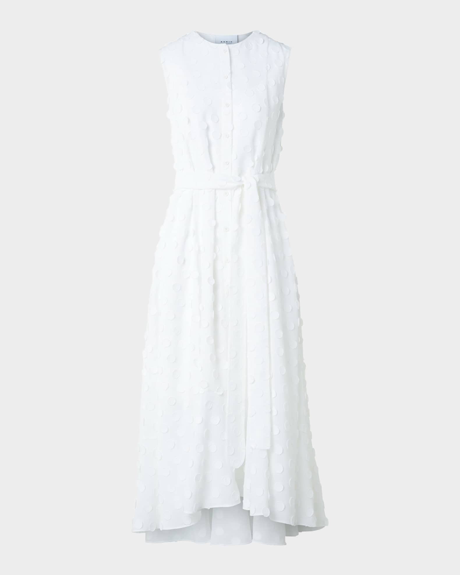 Dot Applique Techno Georgette Midi Dress 0
