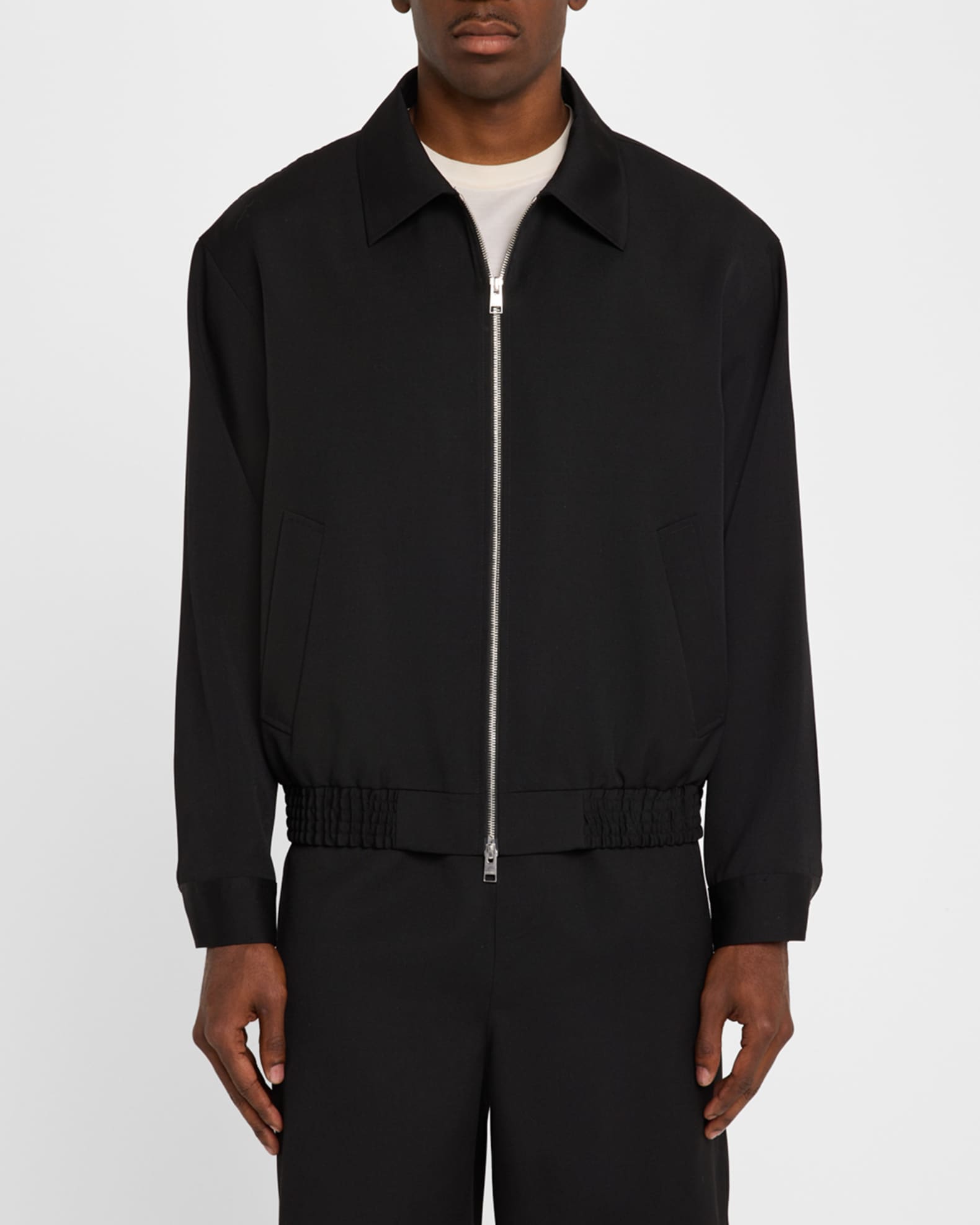 FRAME Men's Wool Full-Zip Blouson | Neiman Marcus