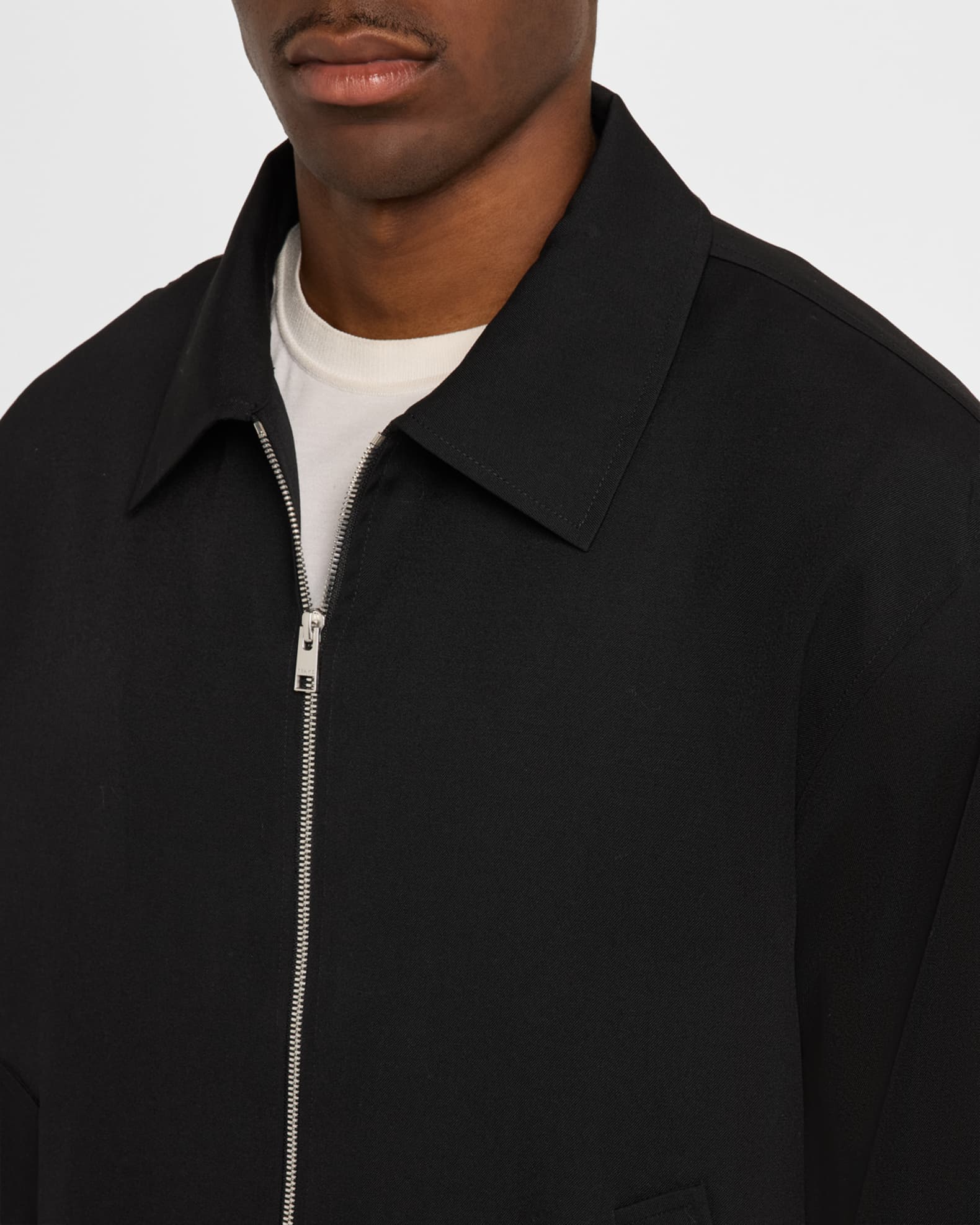 FRAME Men's Wool Full-Zip Blouson | Neiman Marcus