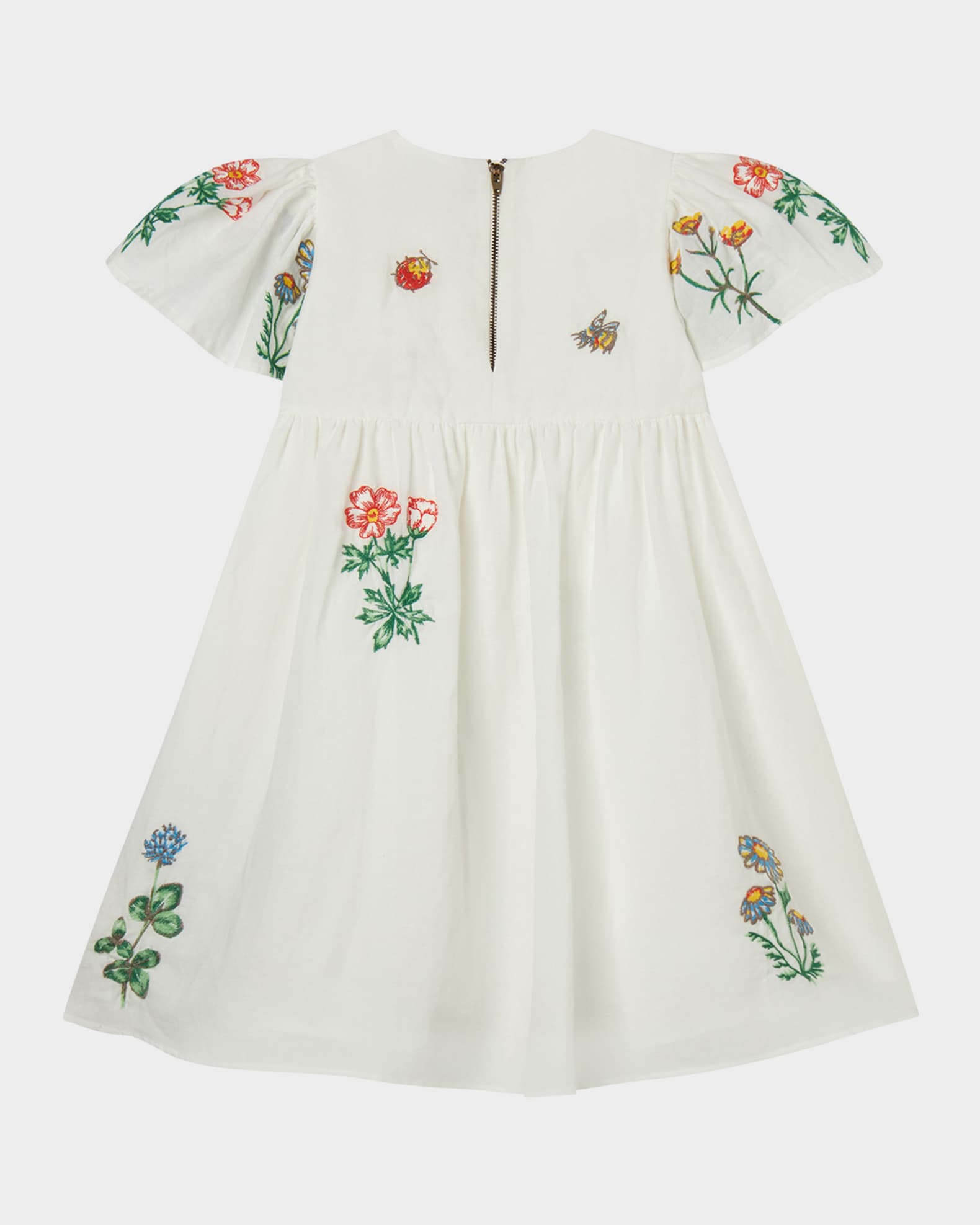 Girl's Embroidered Cotton-Linen Dress, Size 4-10 1