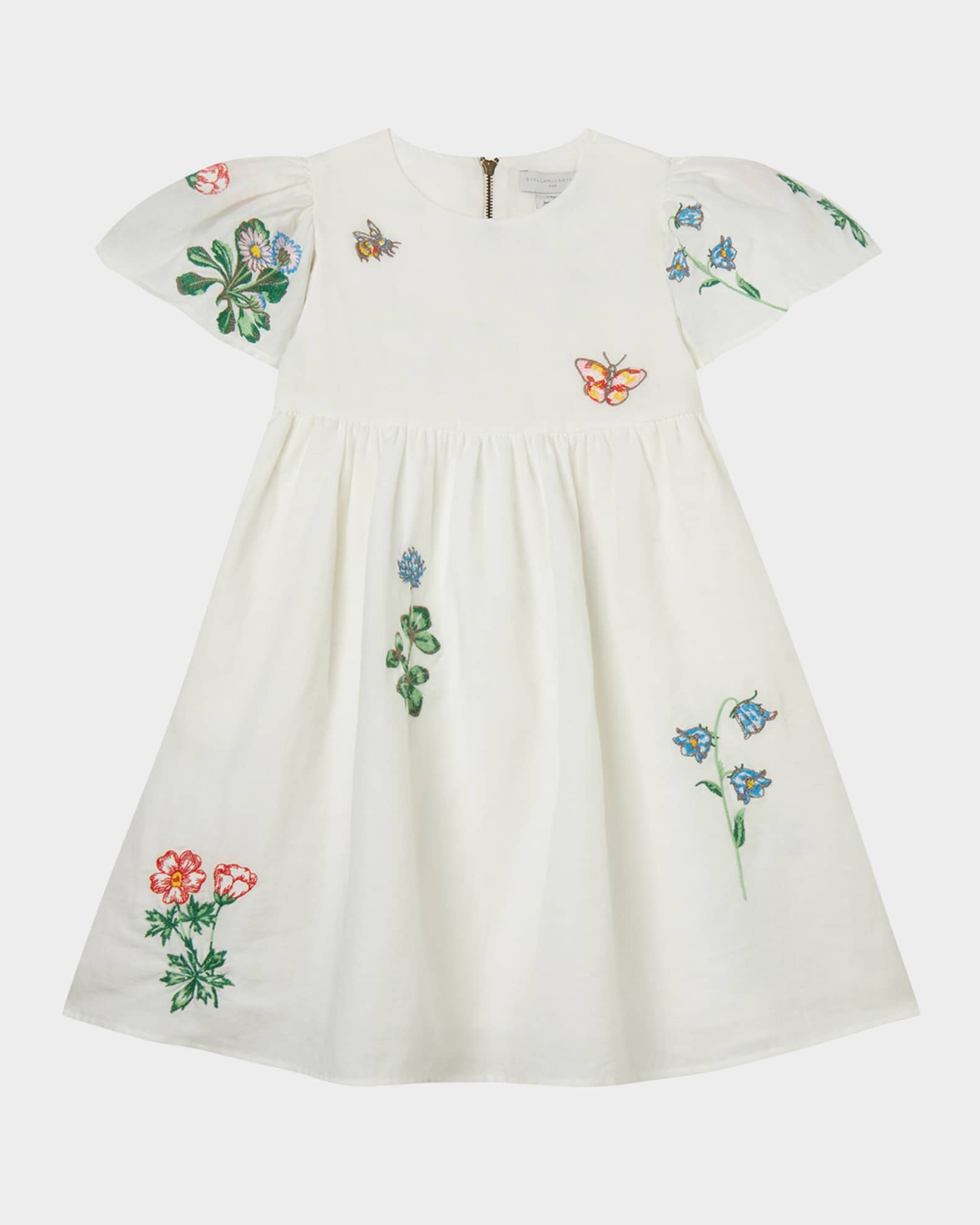 Girl's Embroidered Cotton-Linen Dress, Size 4-10 0
