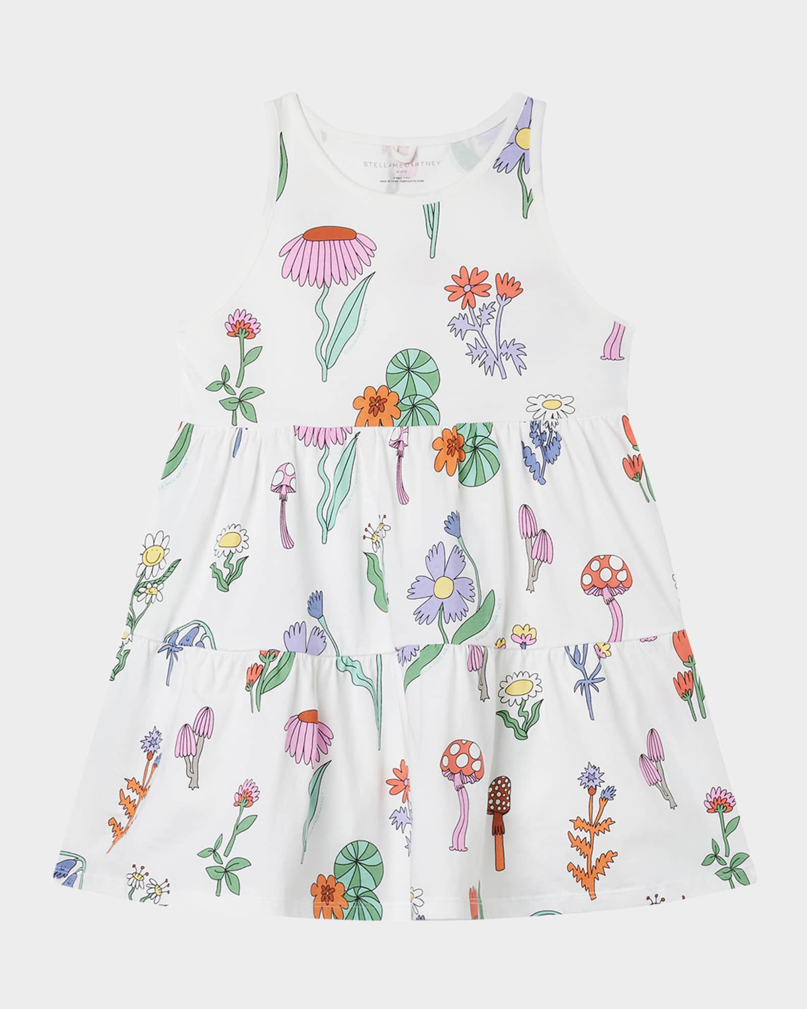 Girl's Tiered Fairy Floral-Print Dress, Size 4-10 0